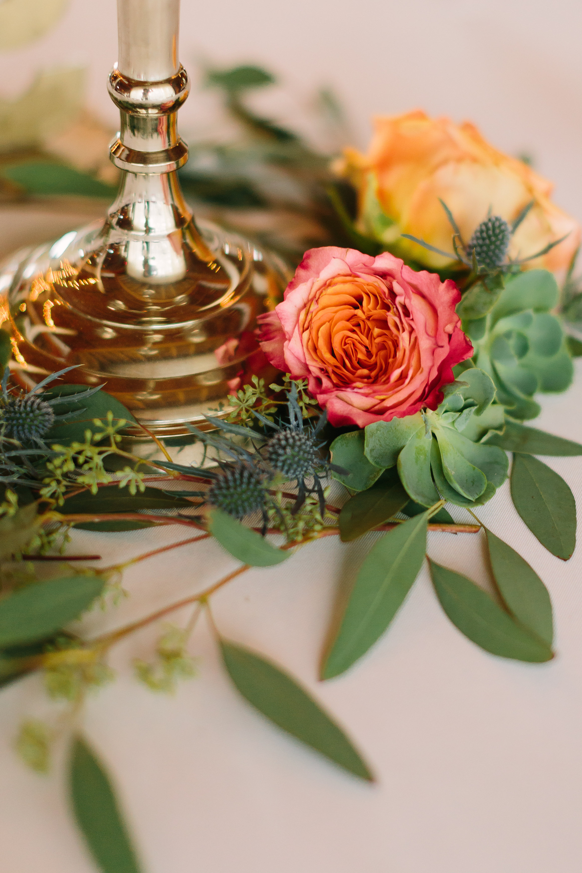 Succulent and garden rose accents // Nashville Wedding Florist