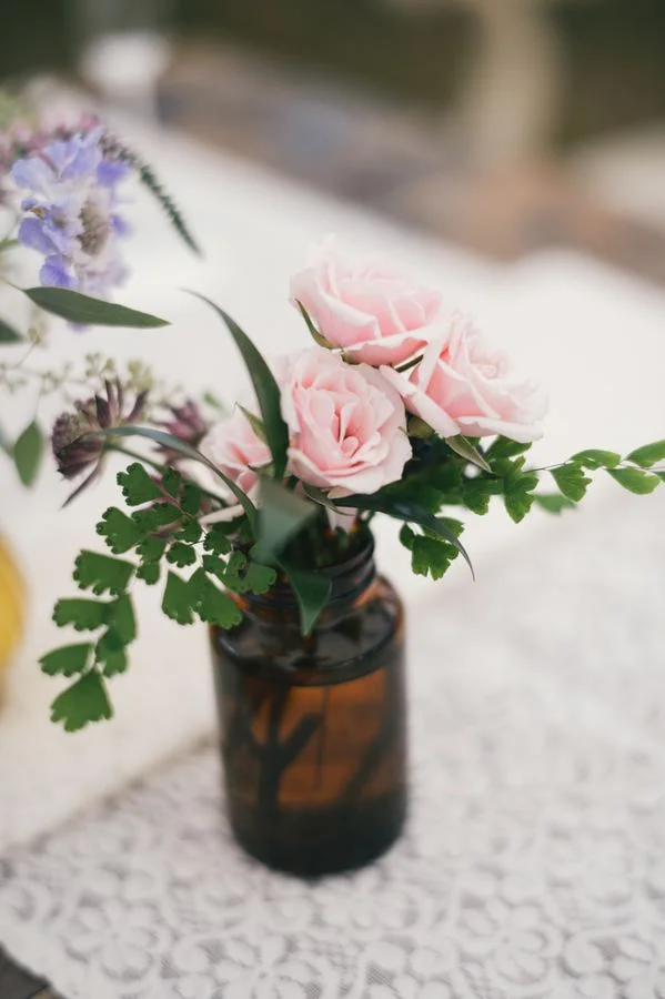 Amber bud vase // Wildflower wedding flowers in Nashville