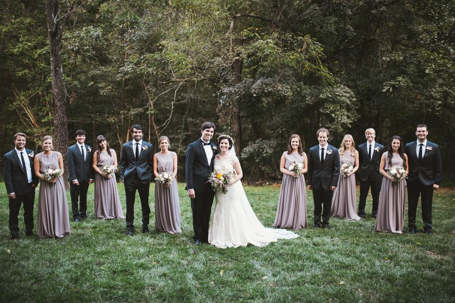 Bridal Party in the woods // Nashville Lake House Wedding