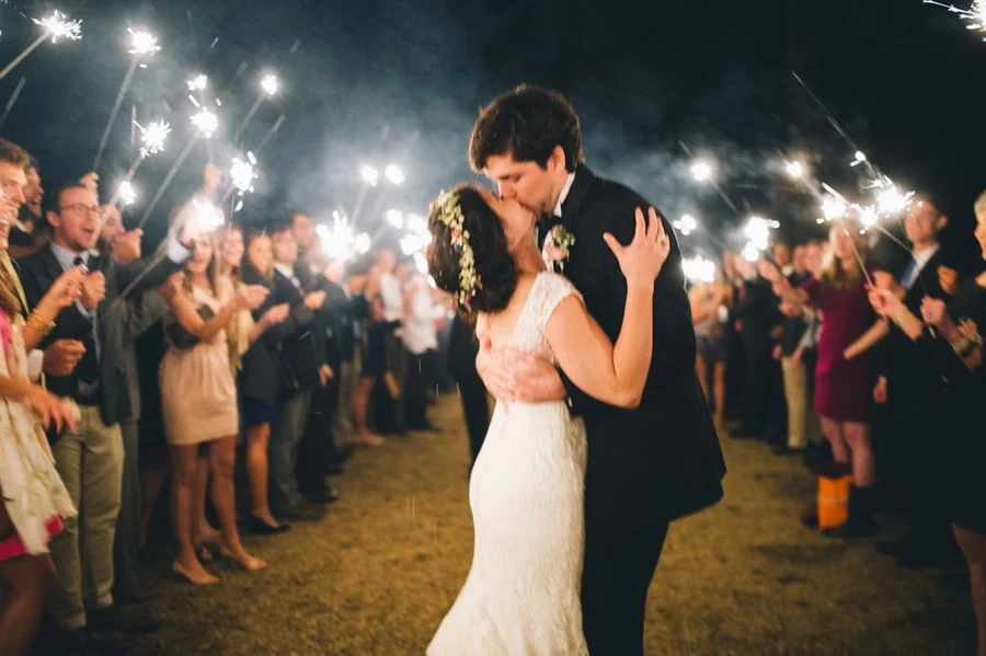 Sparkler exit at Lake House Wedding