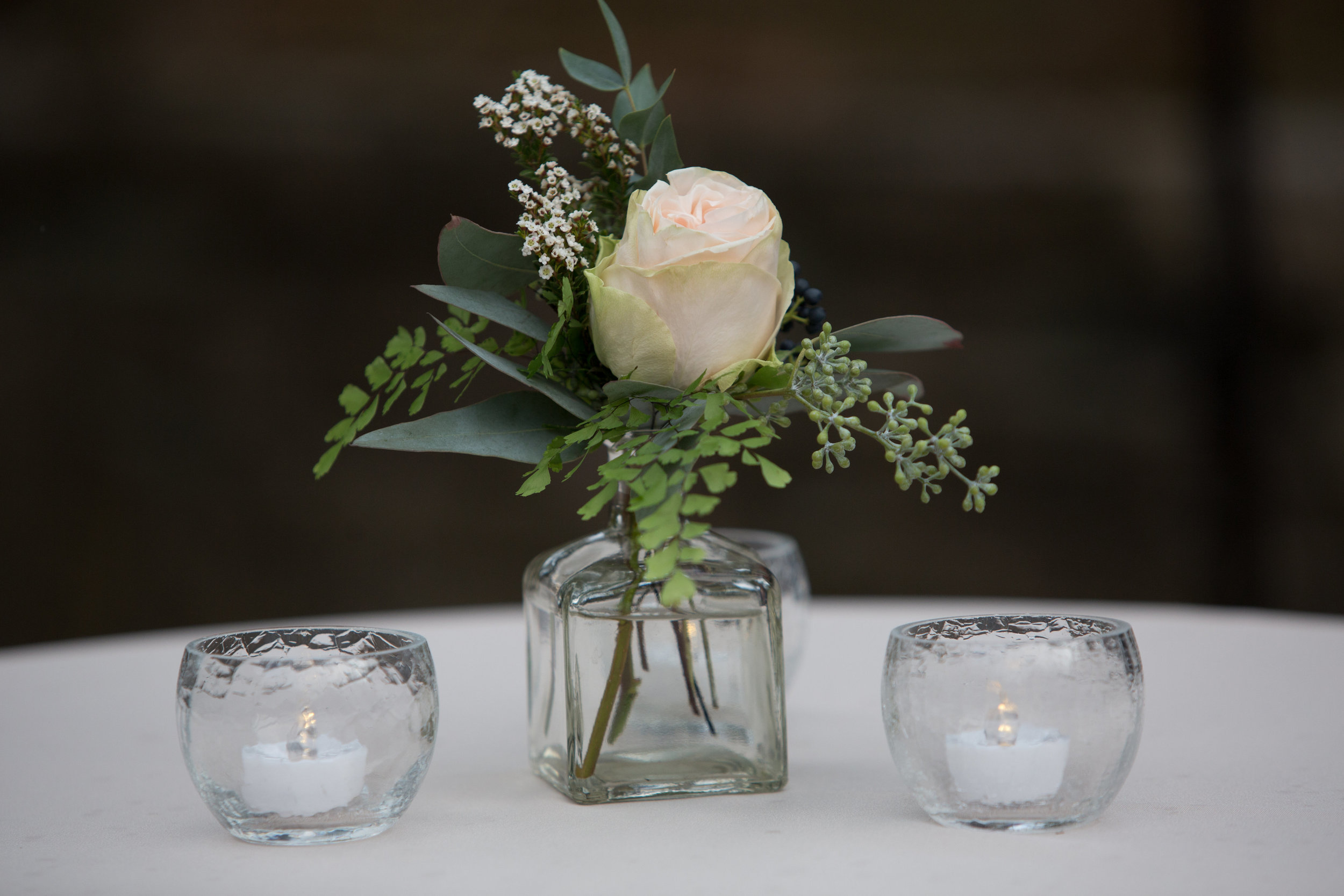 Maidenhair fern and garden rose bud vase // Nashville Florist