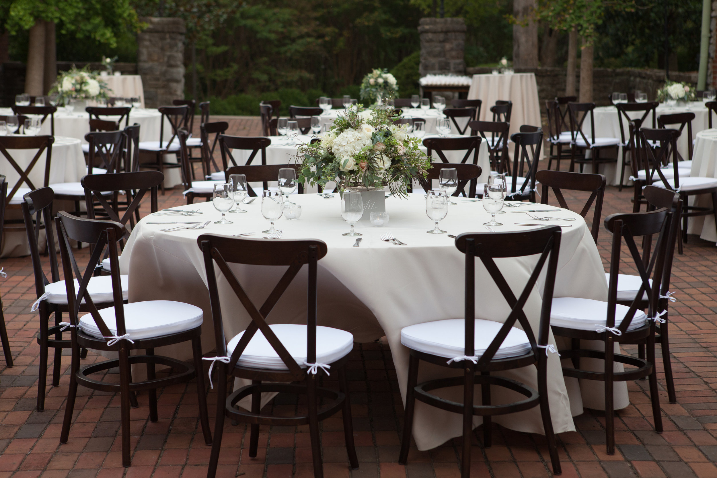 Courtyard Wedding Reception // Nashville Floral Design
