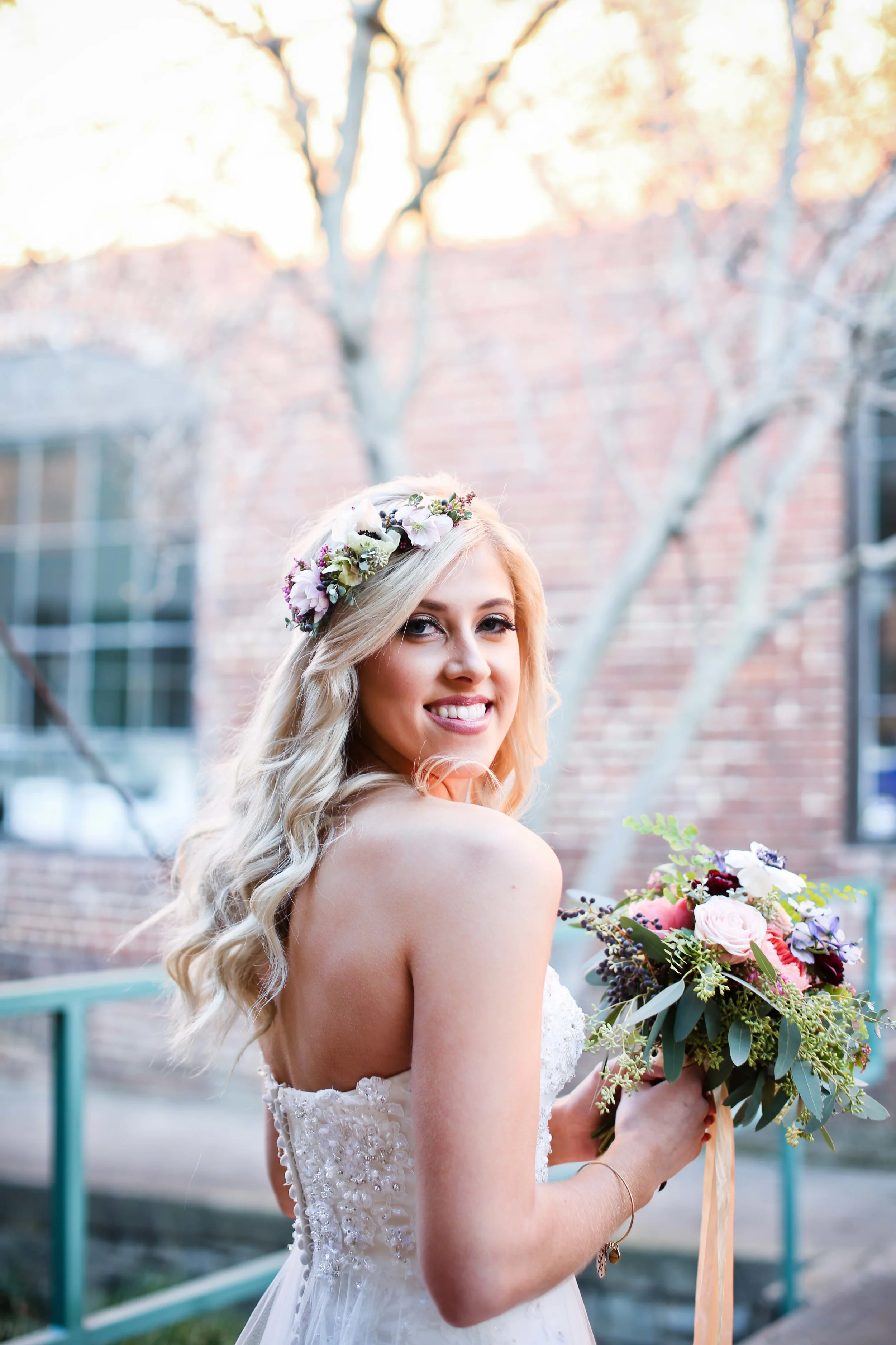Delicate flower crown with anemones and hellebores // Atlanta Floral Design