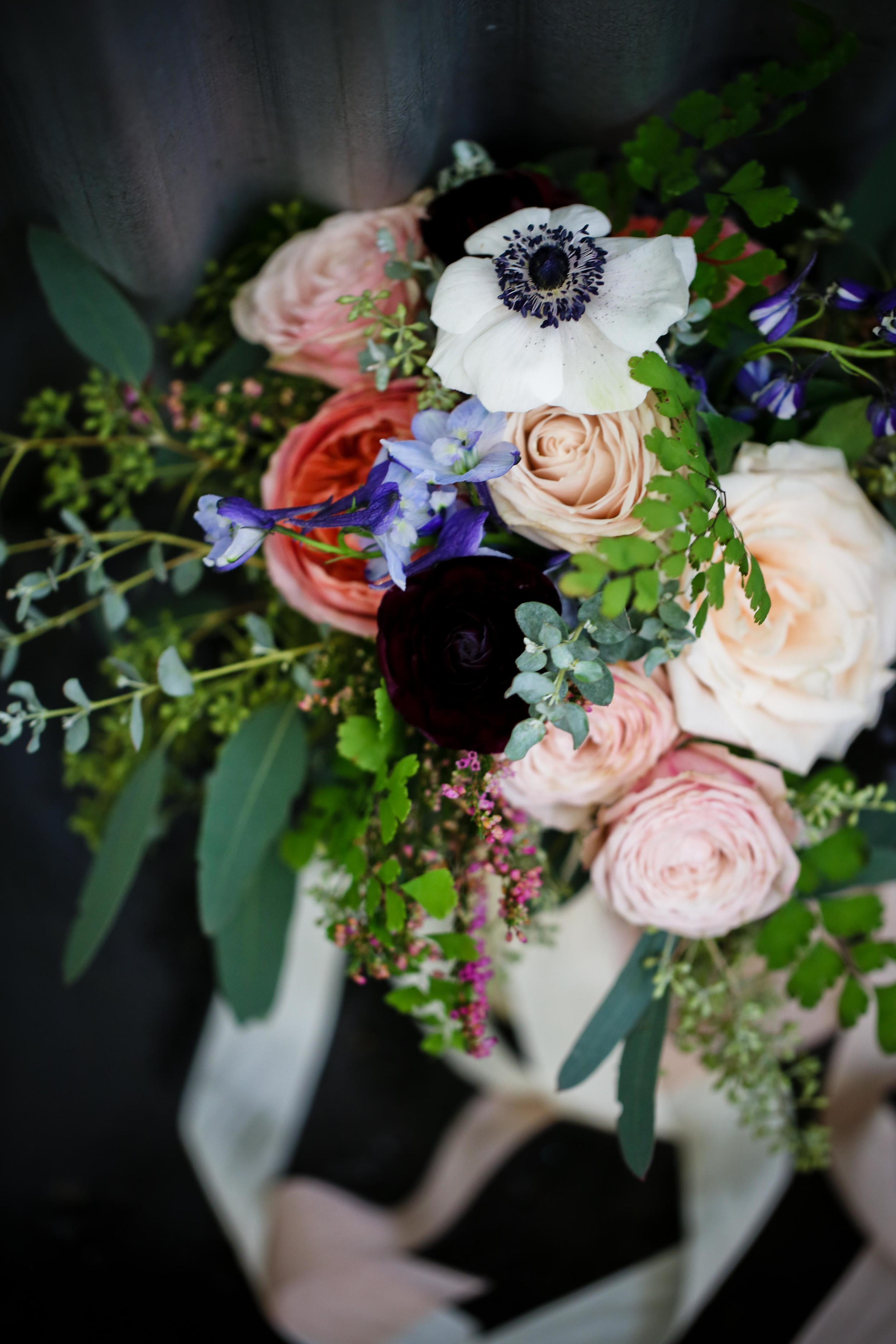 Anemones, garden roses, and ranunculus // Nashville Wedding Flowers