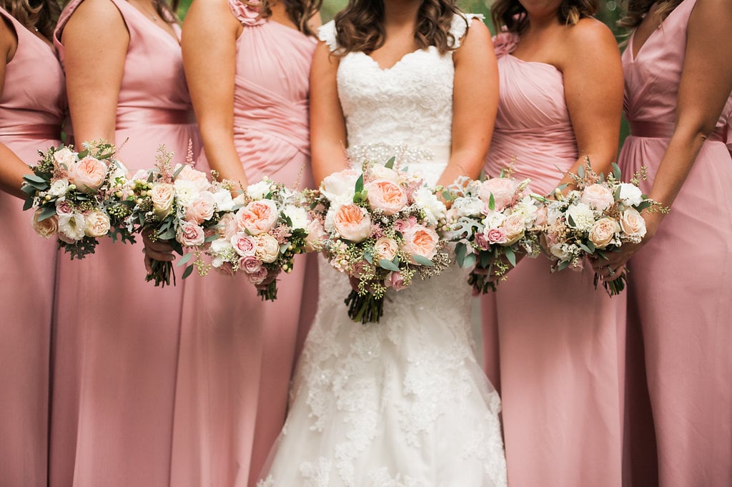 Peach and pink bridal bouquet with garden roses // Southeast Wedding Floral Design