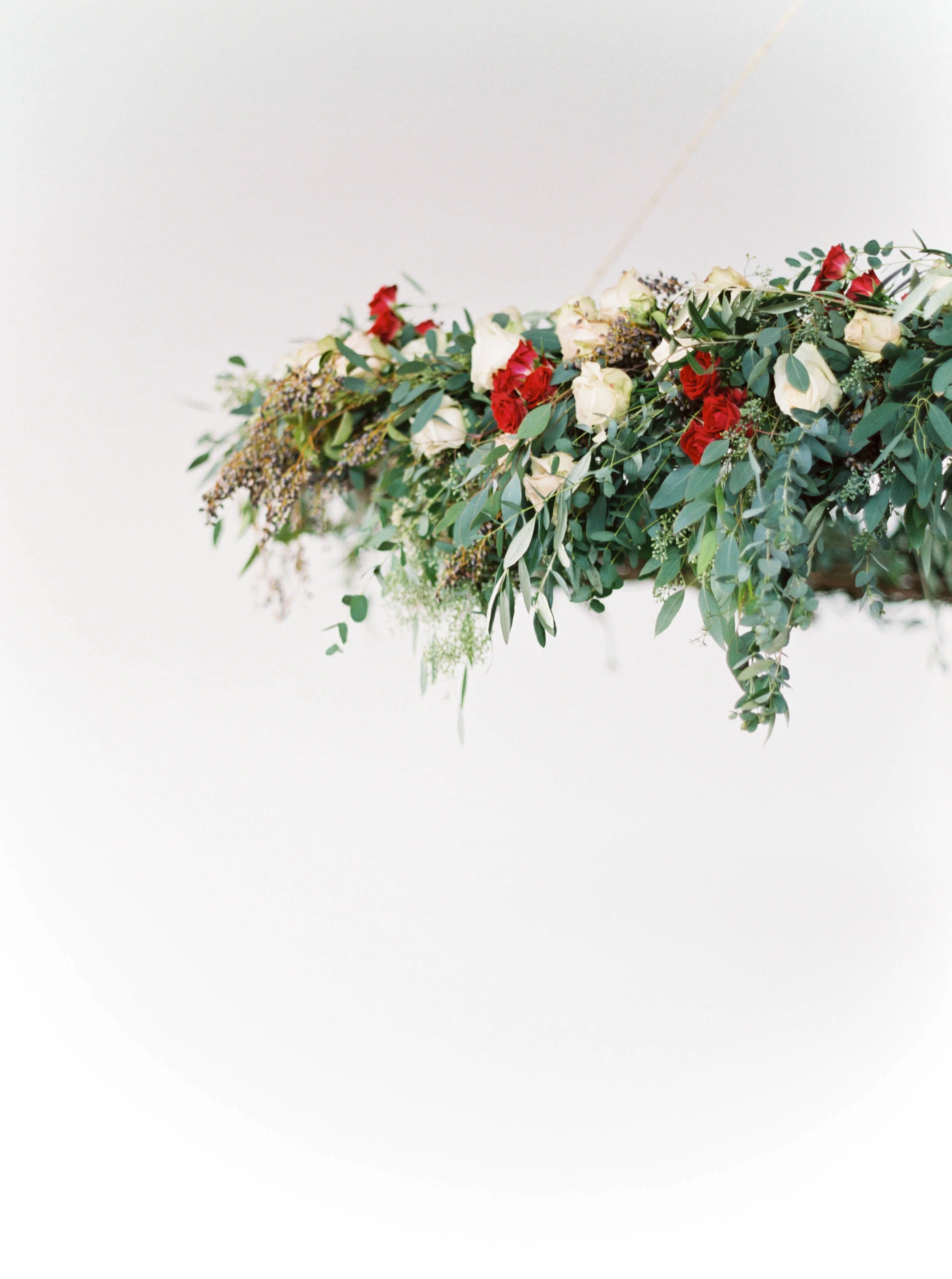 Lush, natural hanging wedding ceremony backdrop // Destination Floral Designer