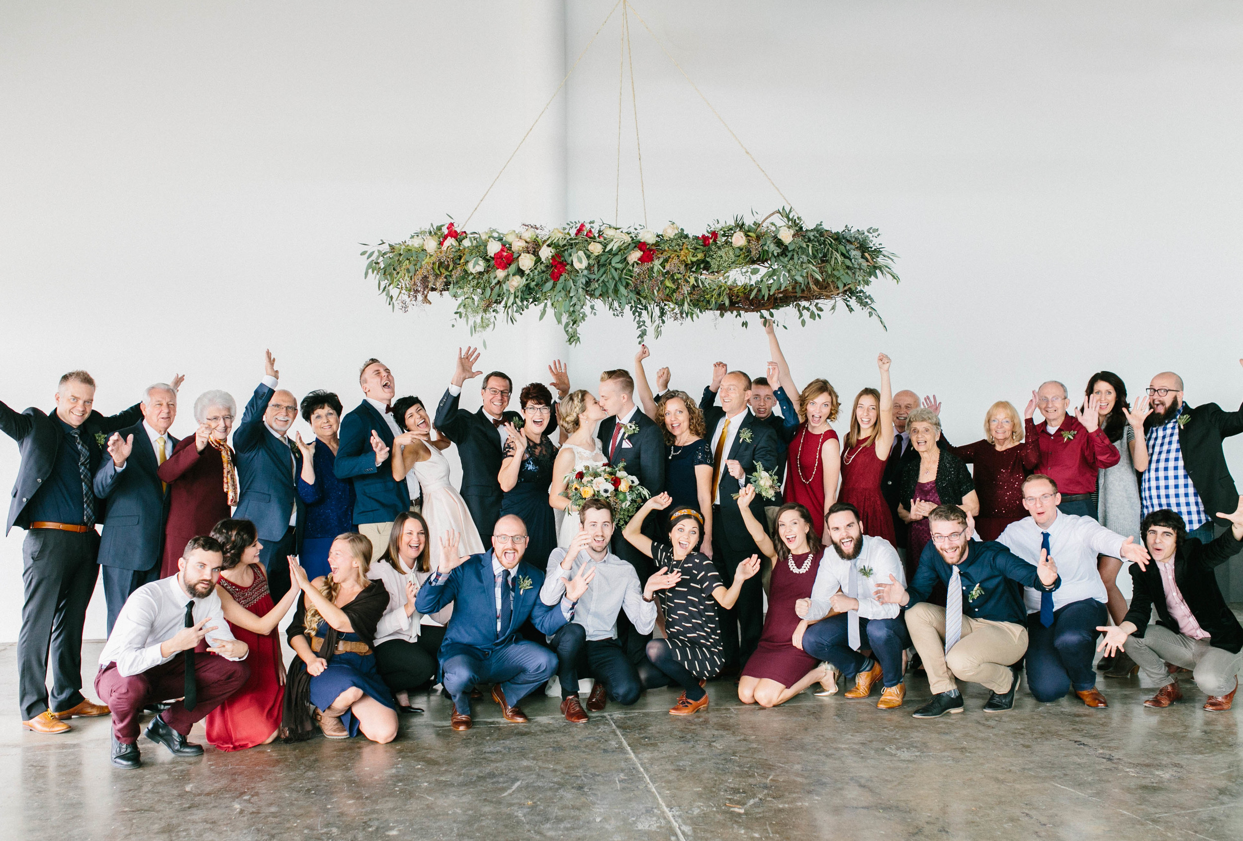 The entire wedding guest list in one photo! Intimate Nashville Wedding.