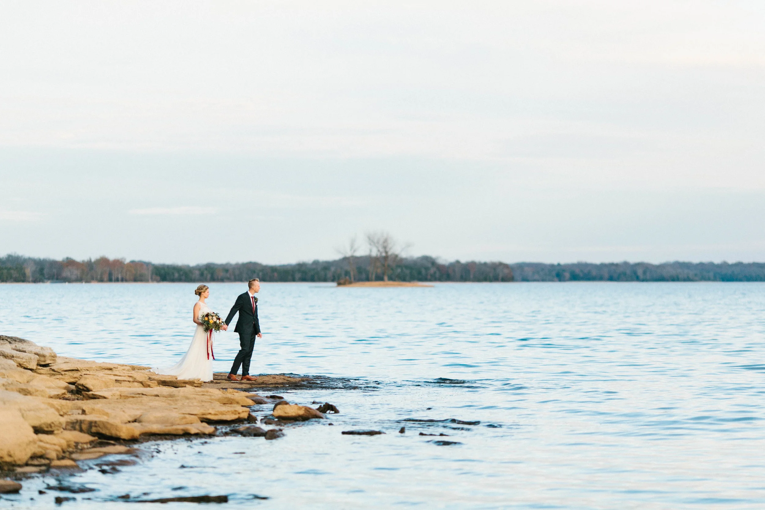 Bridal Portraits by the lake // Destination Floral Design