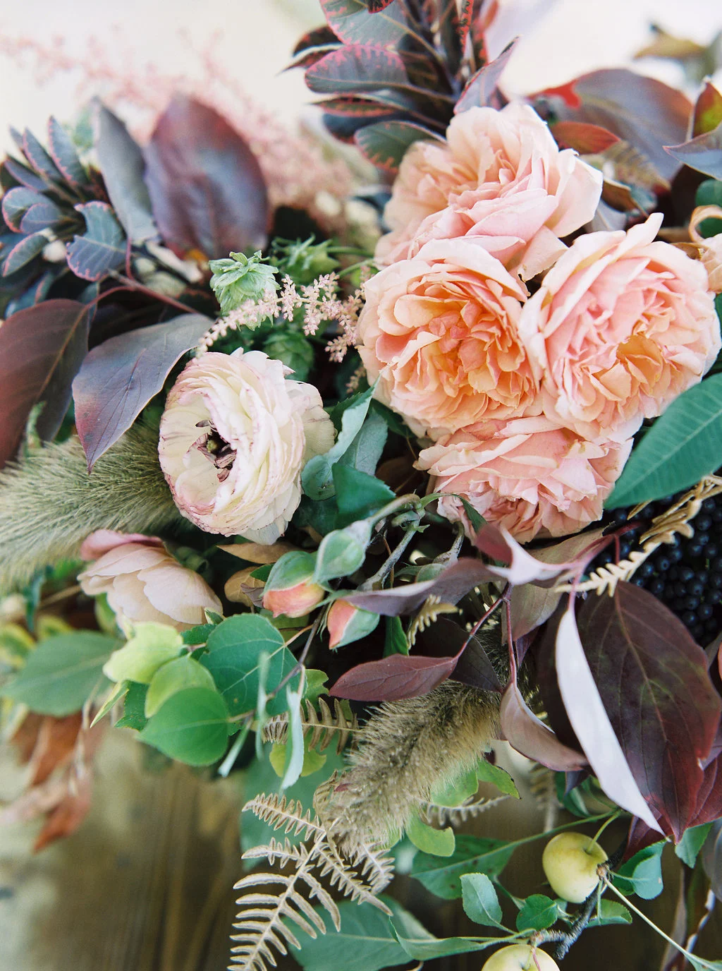 Ranunculus and Peach Garden Roses // Nashville Wedding Florist