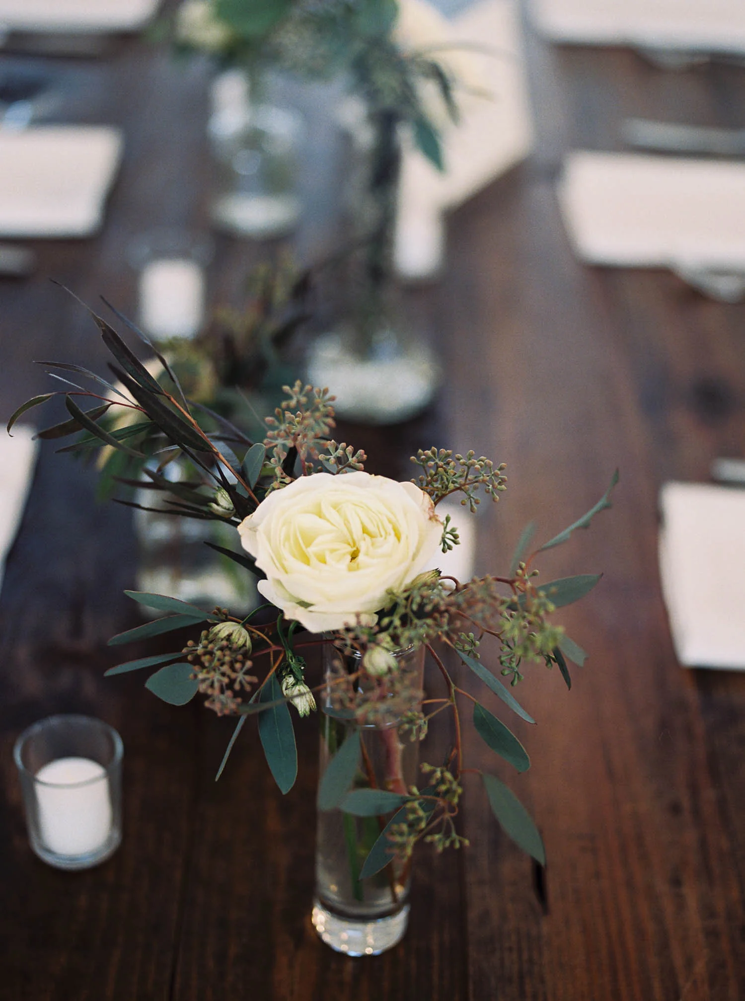 Lush, greenery heavy centerpiece // Destination Wedding Floral Design