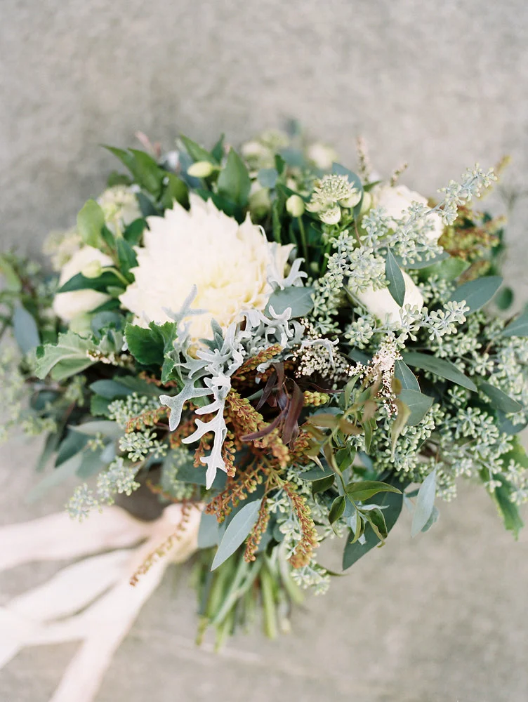 Lush bridal bouquet with cafe au lait dahlias // Nashville Destination Wedding Florist