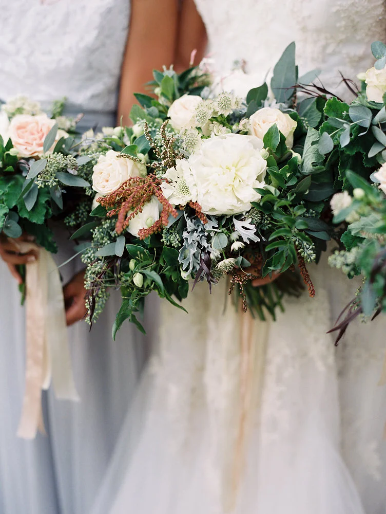 Cream peonies and organic, untamed greenery // Nashville Destination Wedding