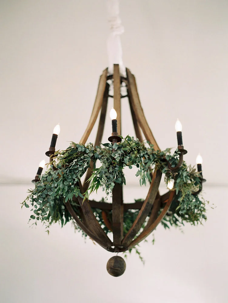 Greenery chandelier over the dance floor // Nashville Destination Garden Wedding Florist