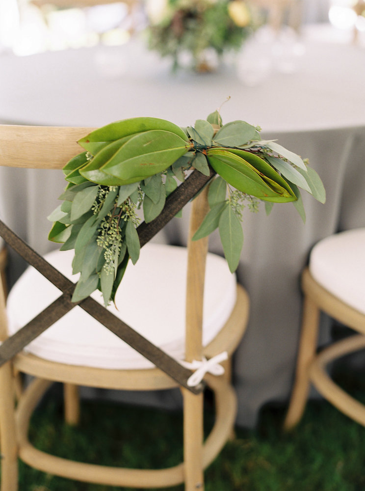 Sweetheart table chair swag // Cheekwood Botanical Garden Wedding Floral Design