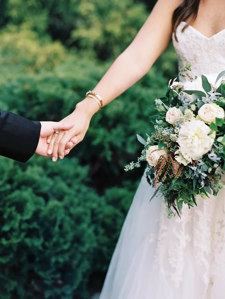 Lush bouquet with cream peonies and neutral garden roses / Nashville Upscale Wedding Floral Design
