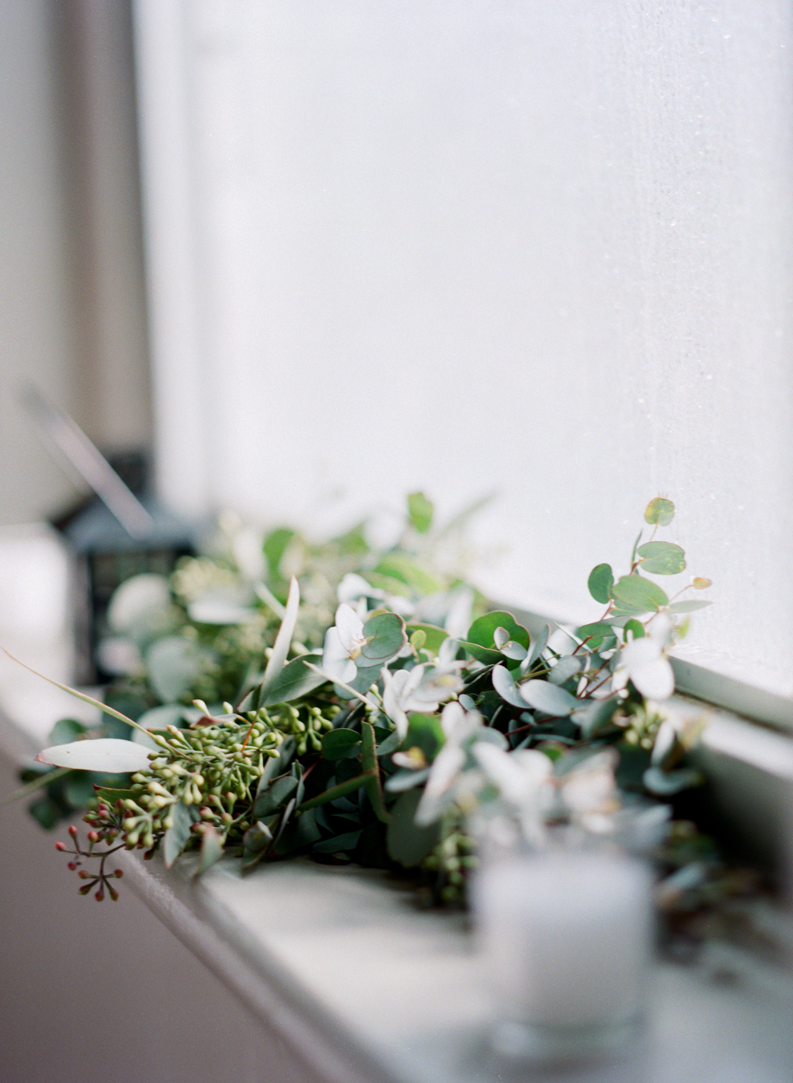 Greenery garland window accent // Nashville Floral Design