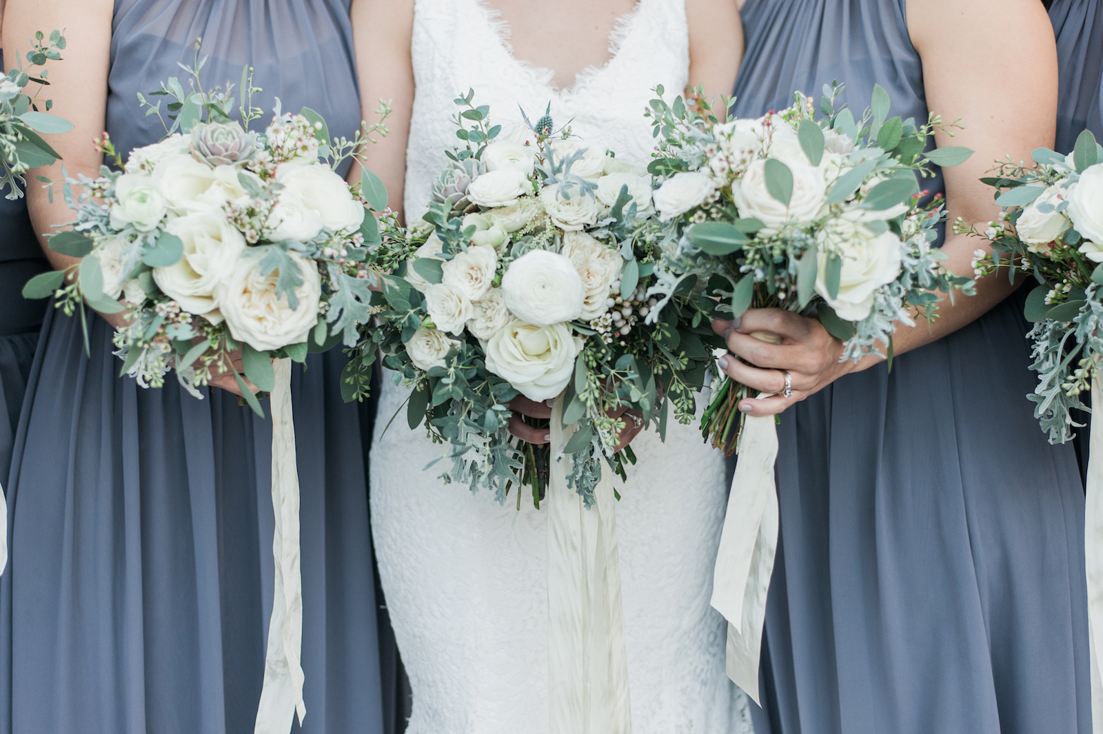 Winter Wedding with hues of ivory and grey // Nashville Florist