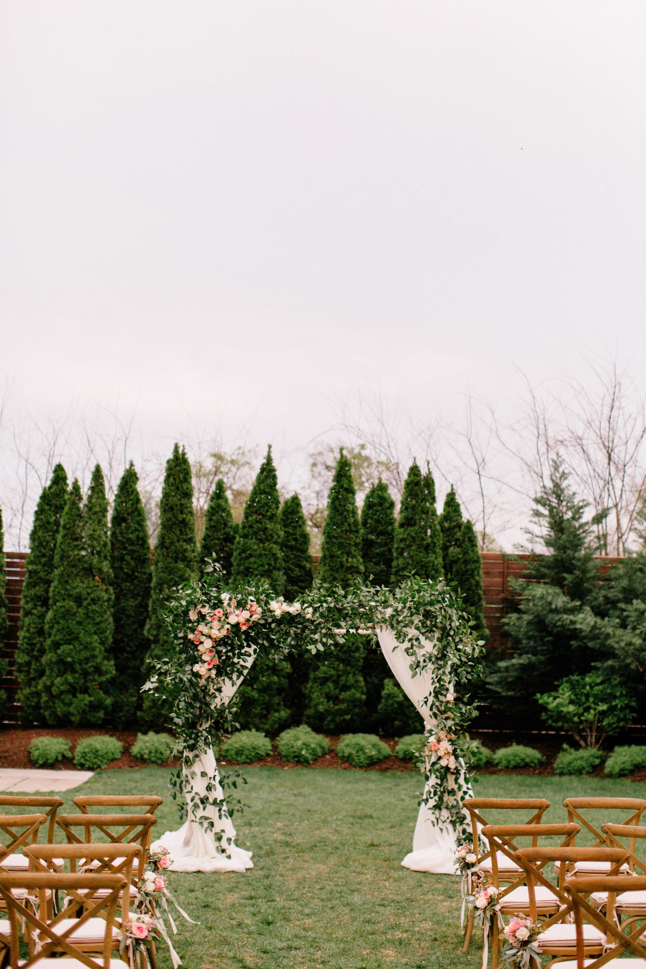 Lush greenery wedding chuppah / arch, Nashville Floral Design