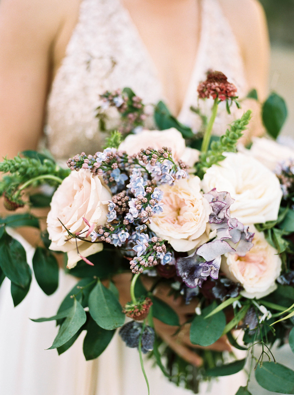Lilac and sweet pea bridal bouquet // Nashville Wedding Flowers