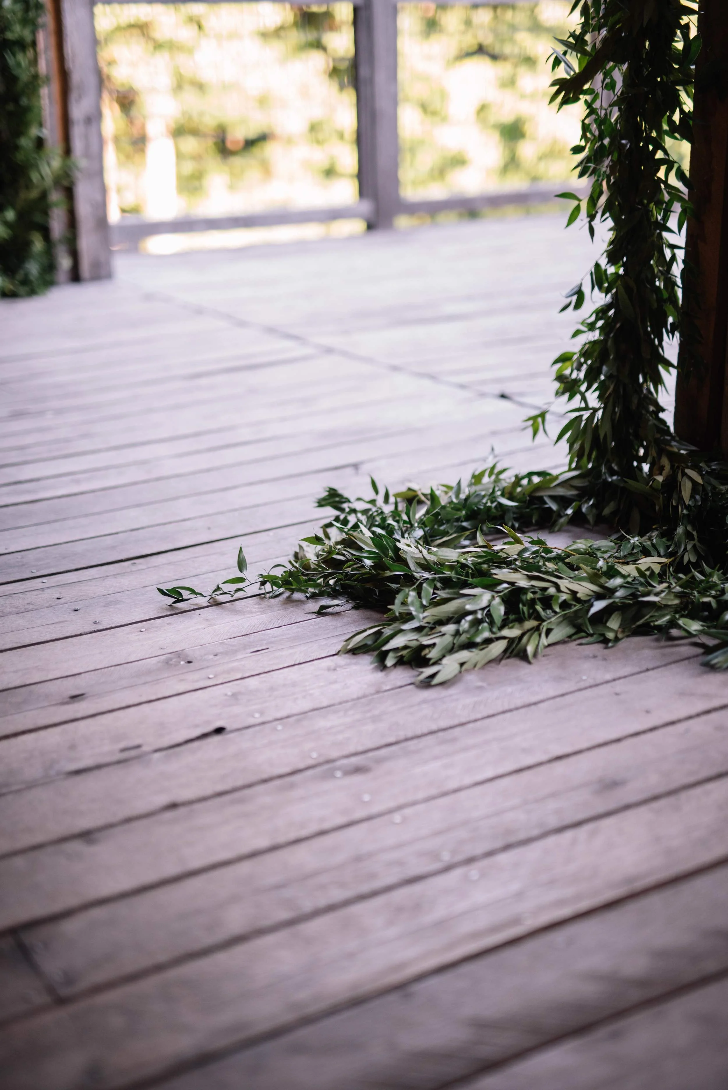 Lush greenery garland ceremony backdrop // Nashville Floral Design