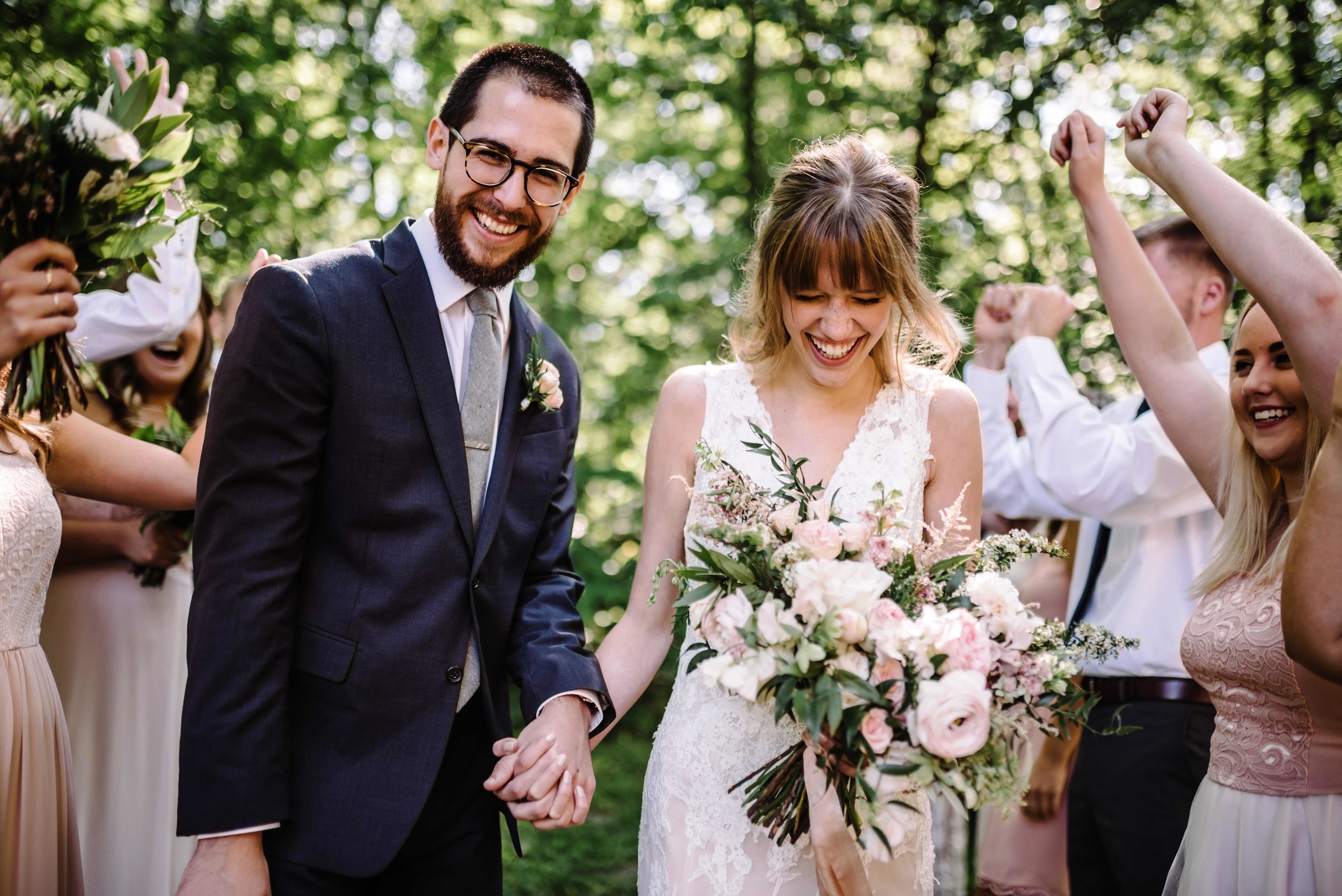 Joyful bride and groom // Nashville Florist
