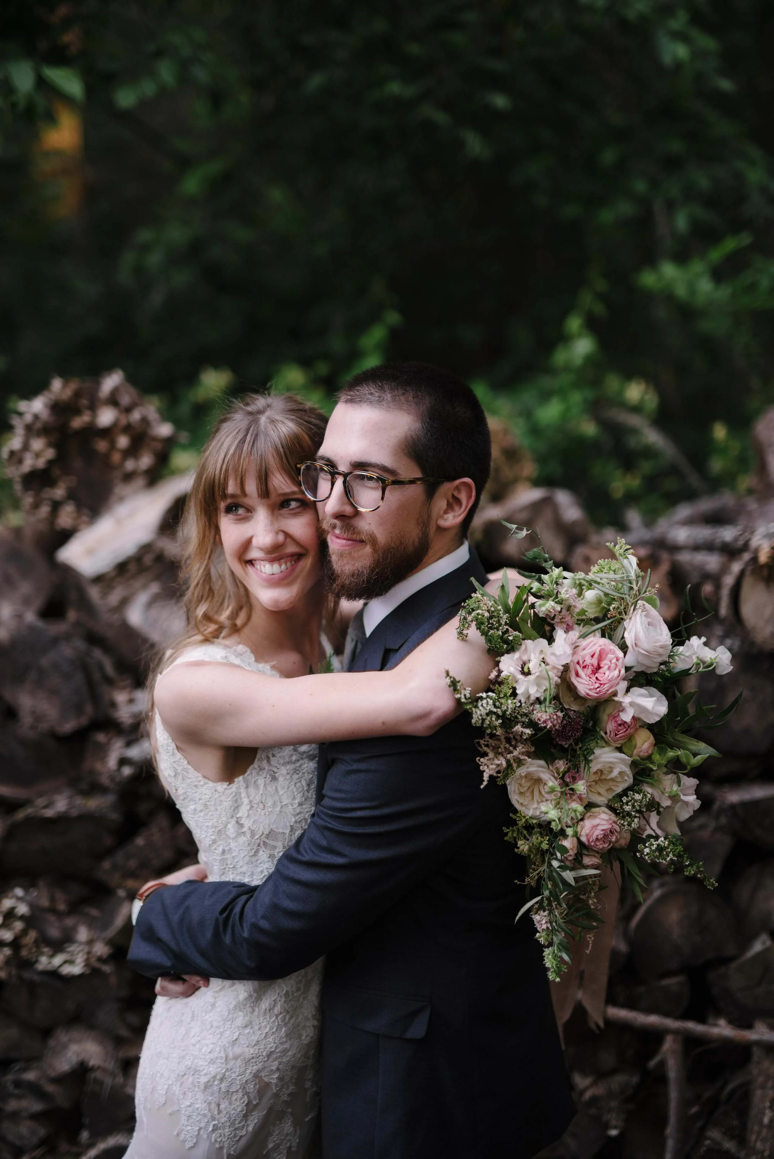 Lush bridal bouquet in hues of blush and ivory // Nashville Florist