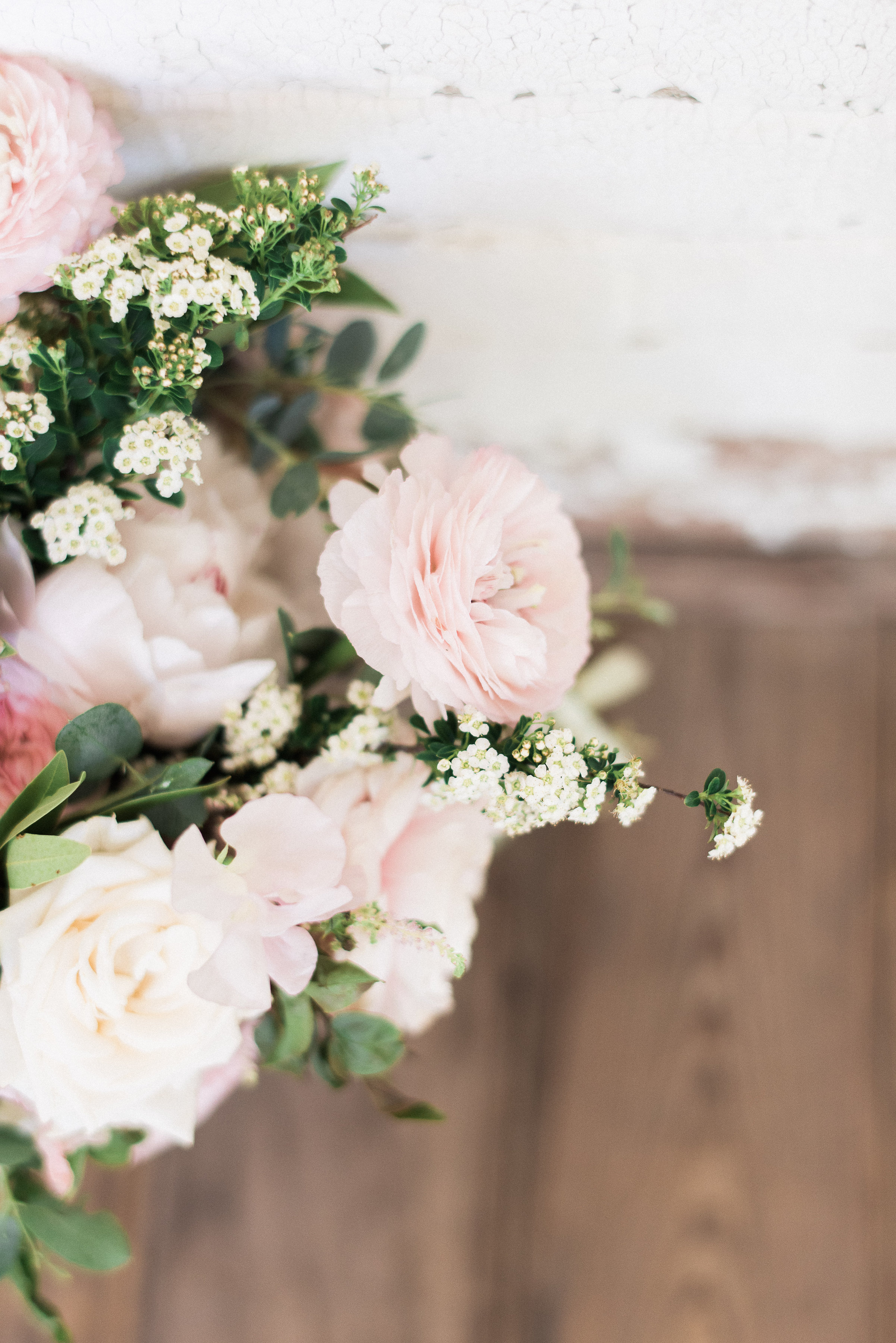 Blush and ivory bridal bouquet with peonies, ranunculus, and lush greenery // Nashville Wedding Florist