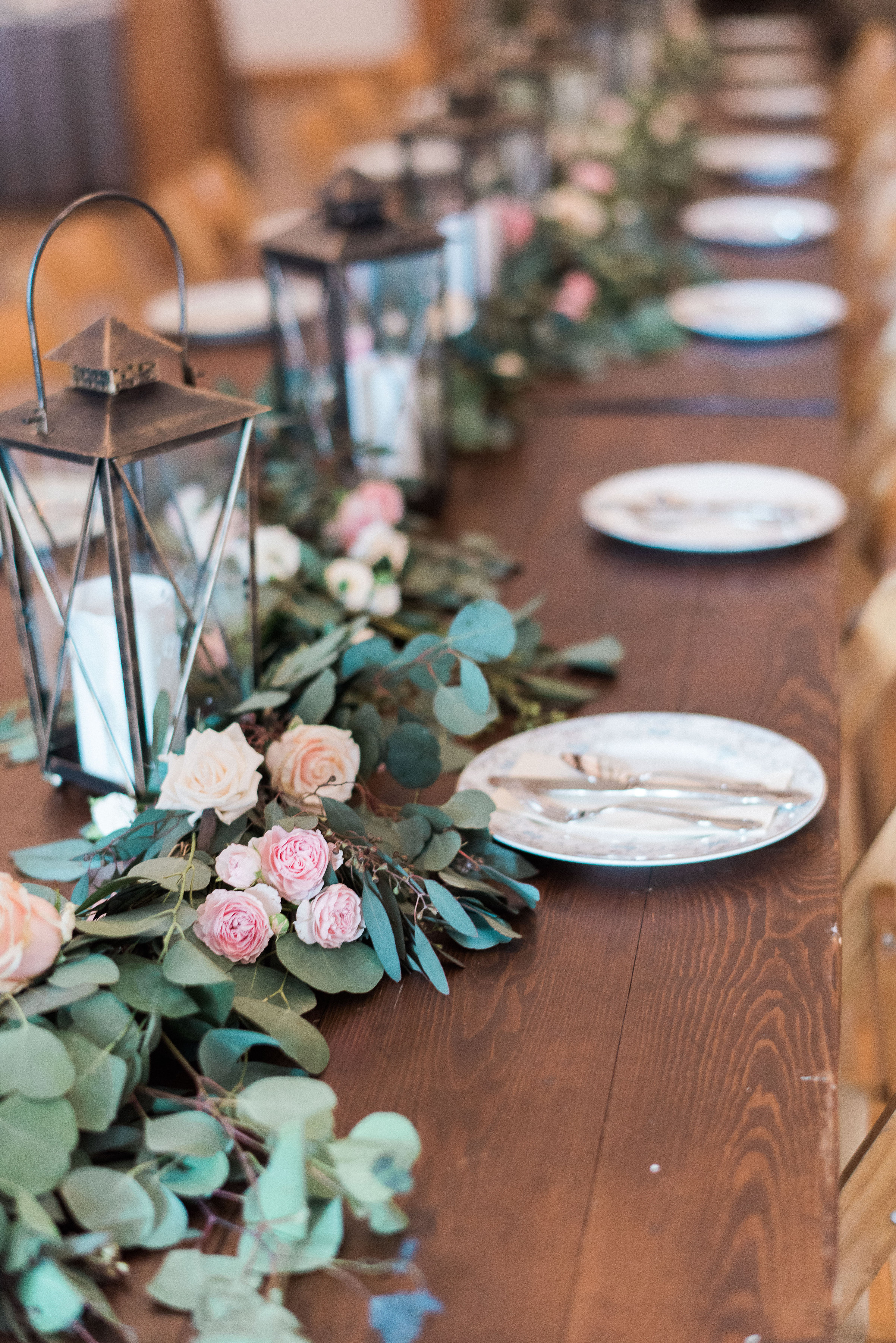Lush floral garland for head table // Nashville Wedding Florist, Traveller Rest