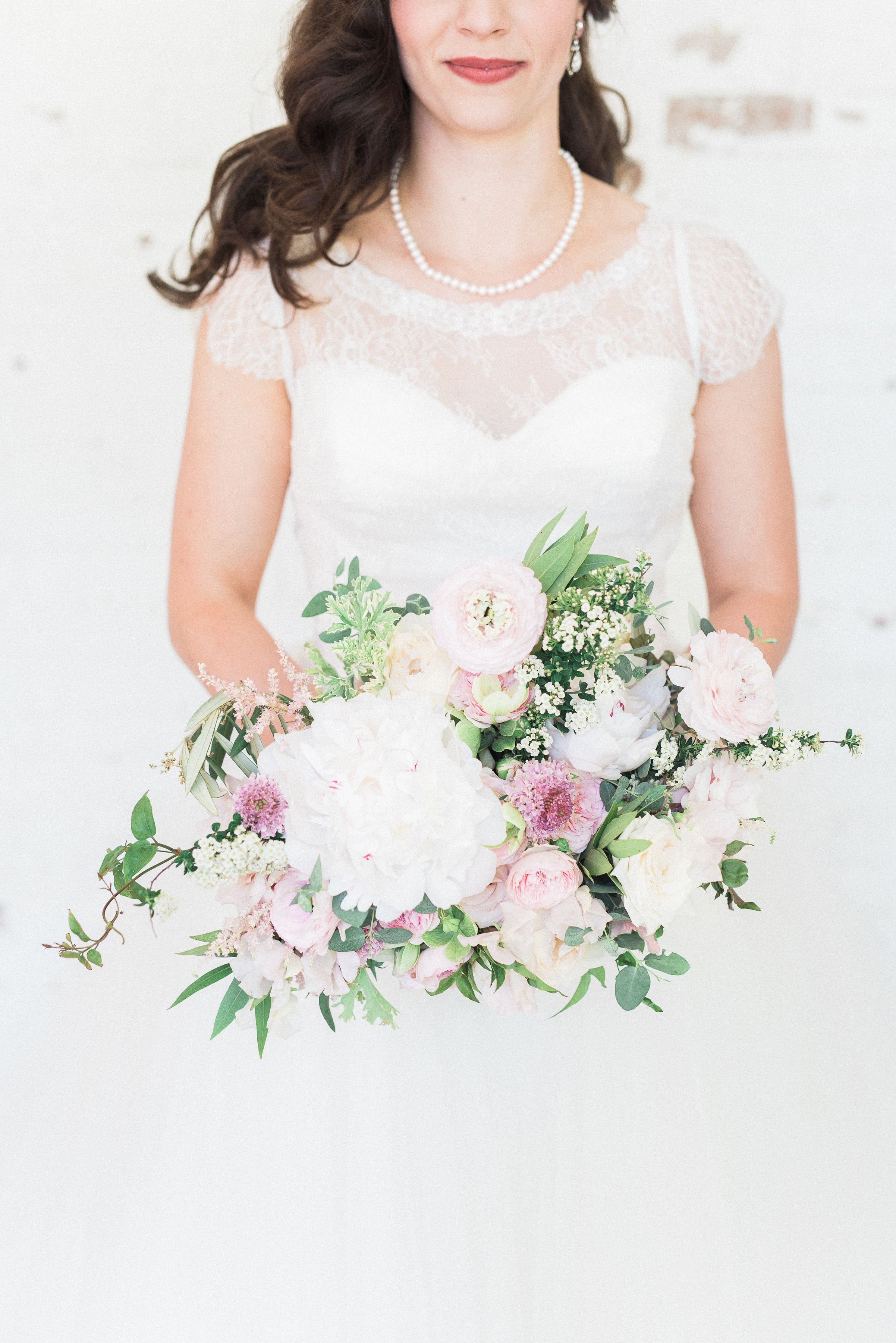 Blush and white natural floral design // Nashville Spring Wedding Florist