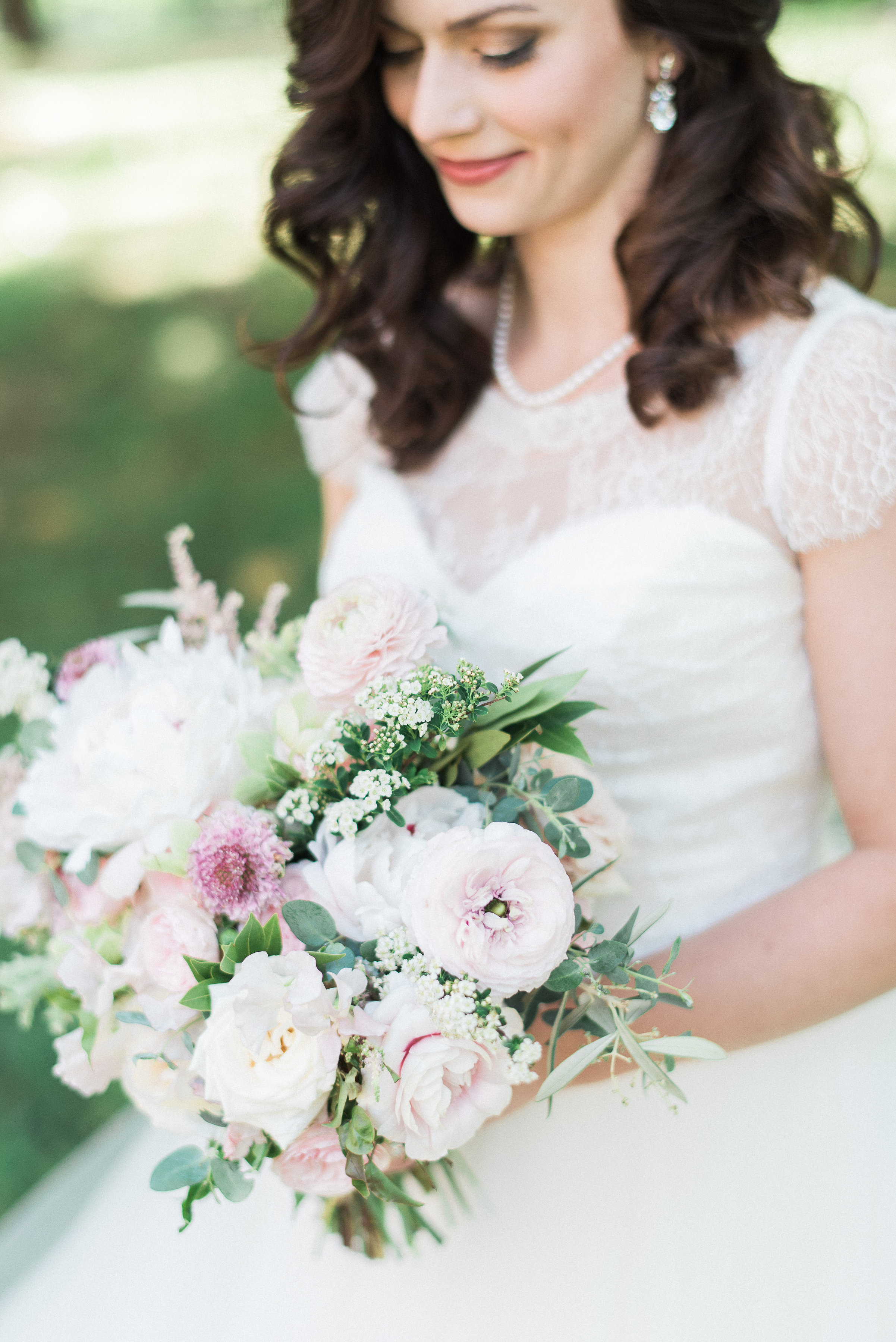 Pale pink and ivory natural floral design // Nashville Spring Wedding Florist