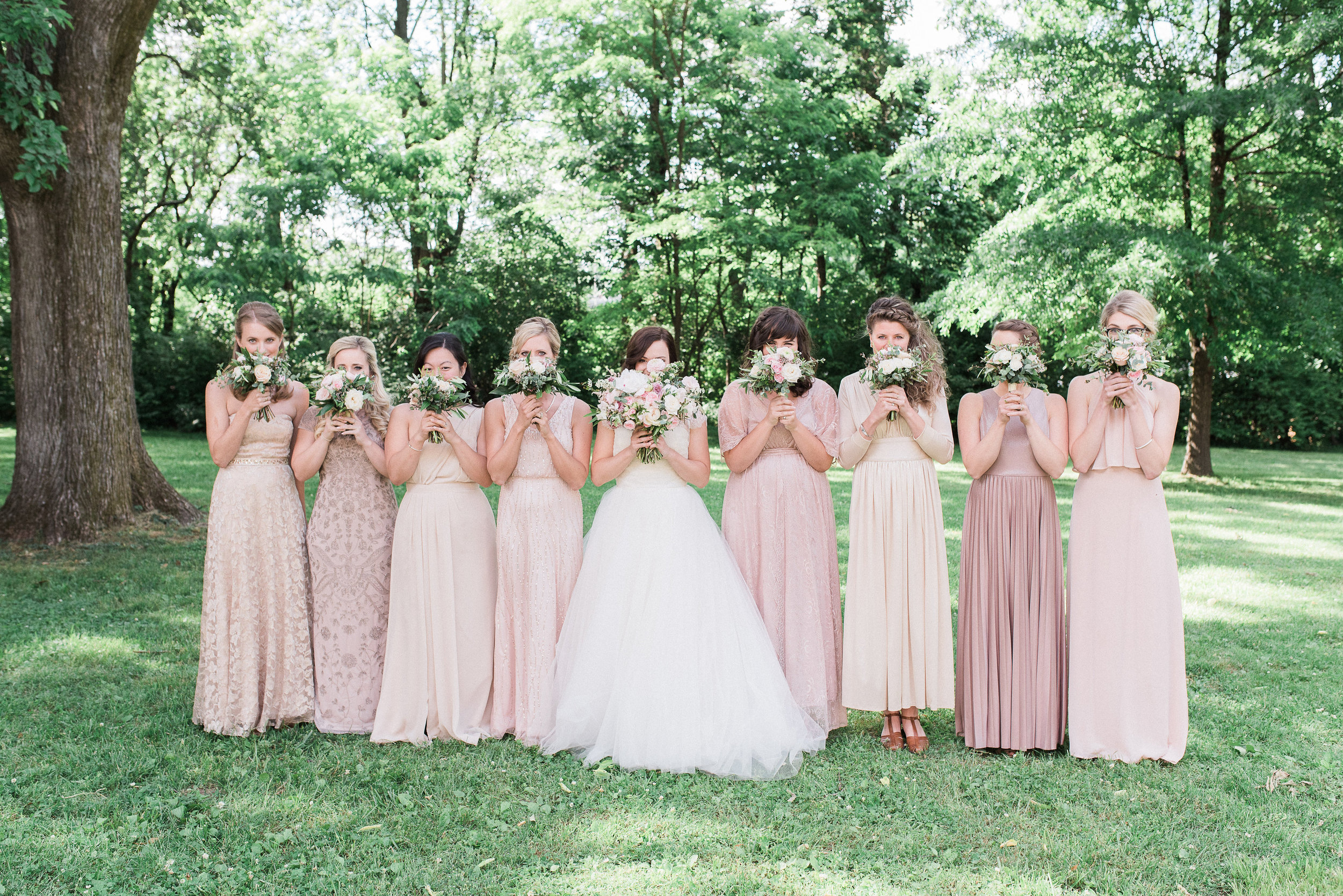 Blush and dusty pink bridesmaid style // Garden Wedding in Nashville, TN