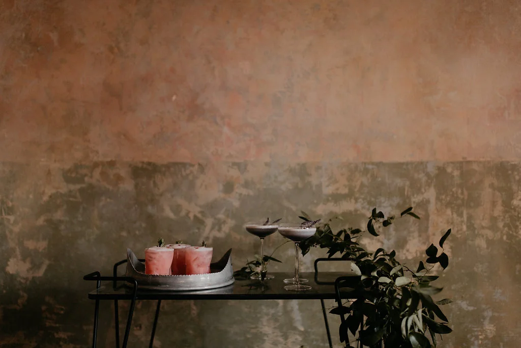 Wintry Wedding Inspiration--natural greenery garland for bar cart // Nashville Florist