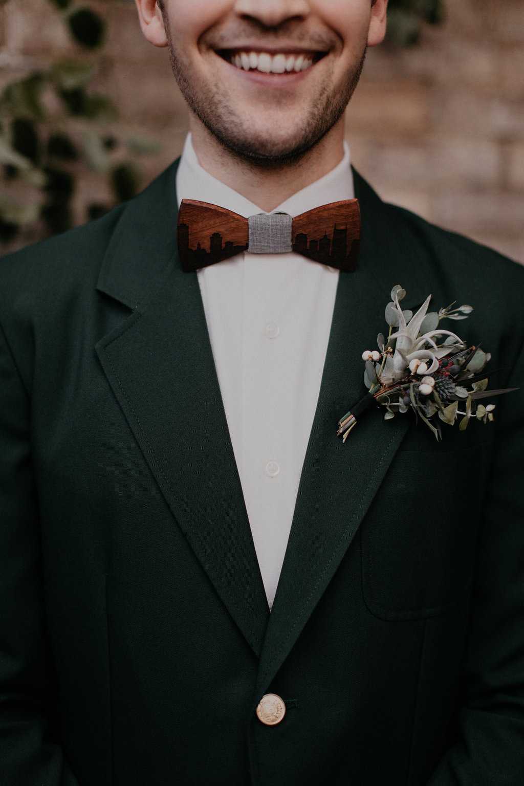 Wintry air plant boutonniere // Nashville Wedding Florist