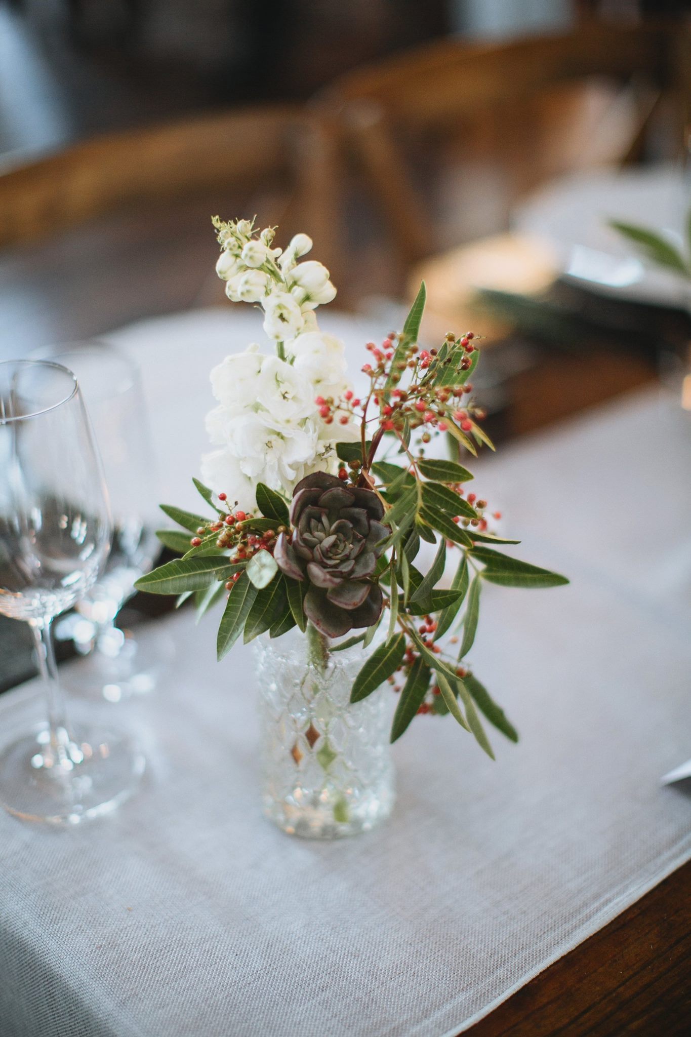 Simple succulent bud vase // Nashville Wedding Floral Design
