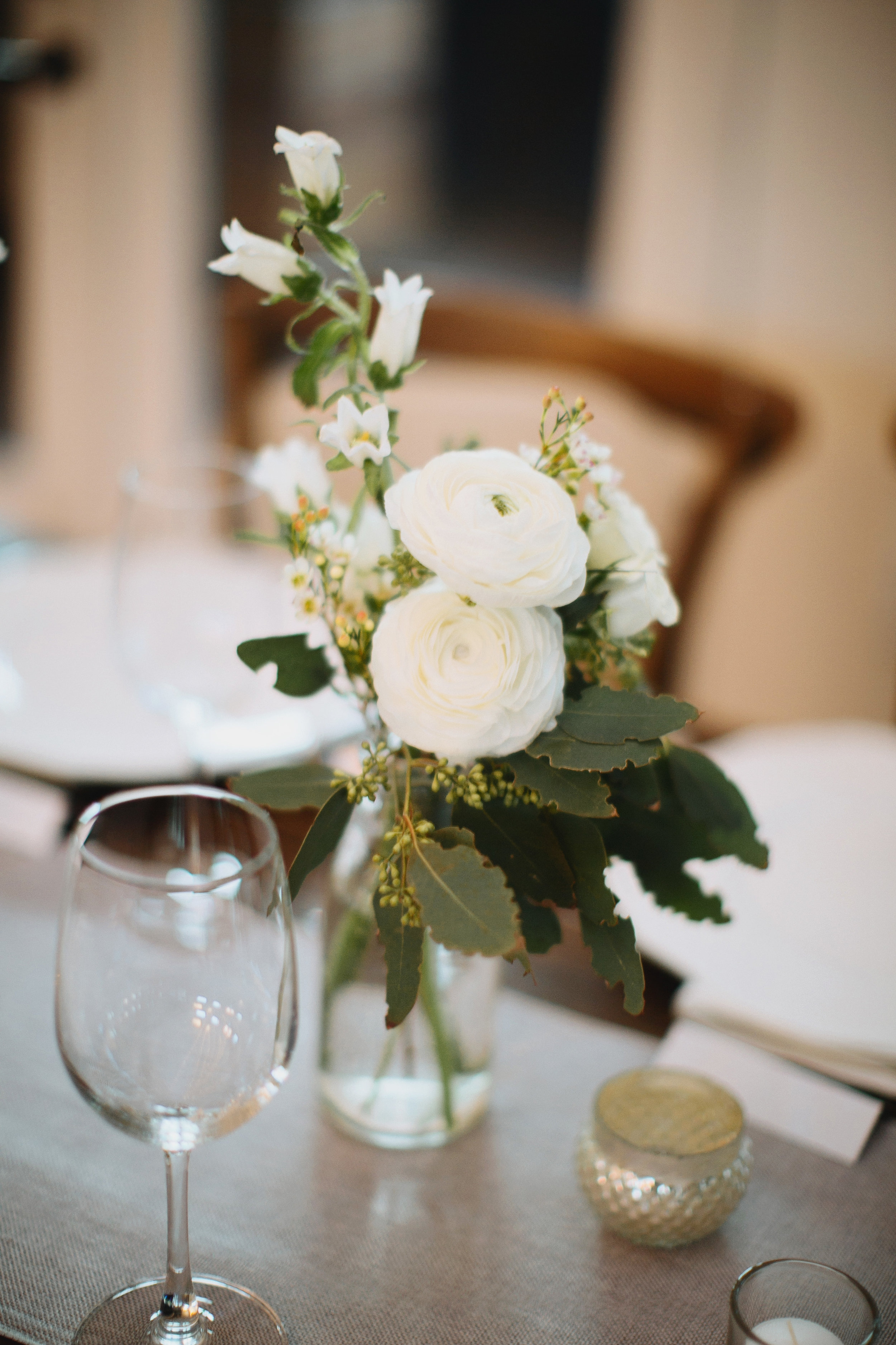 All white flowers with lots of greenery // Nashville Wedding Florist