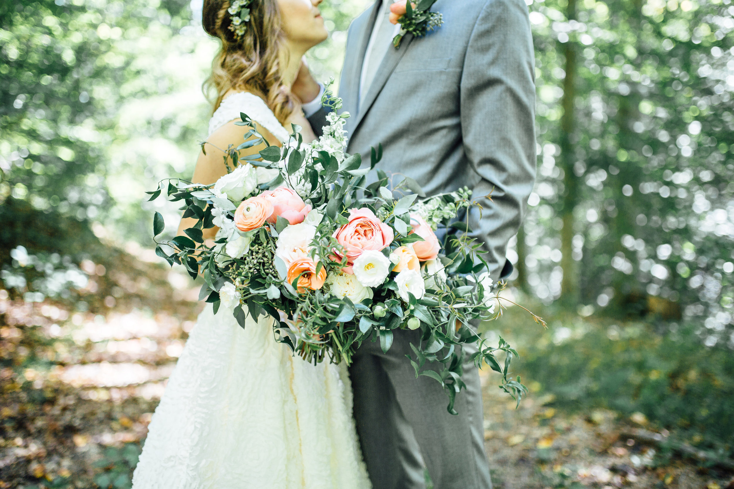 Natural, organic bridal bouquet with garden roses and ranunculus // Nashville Wedding Florist