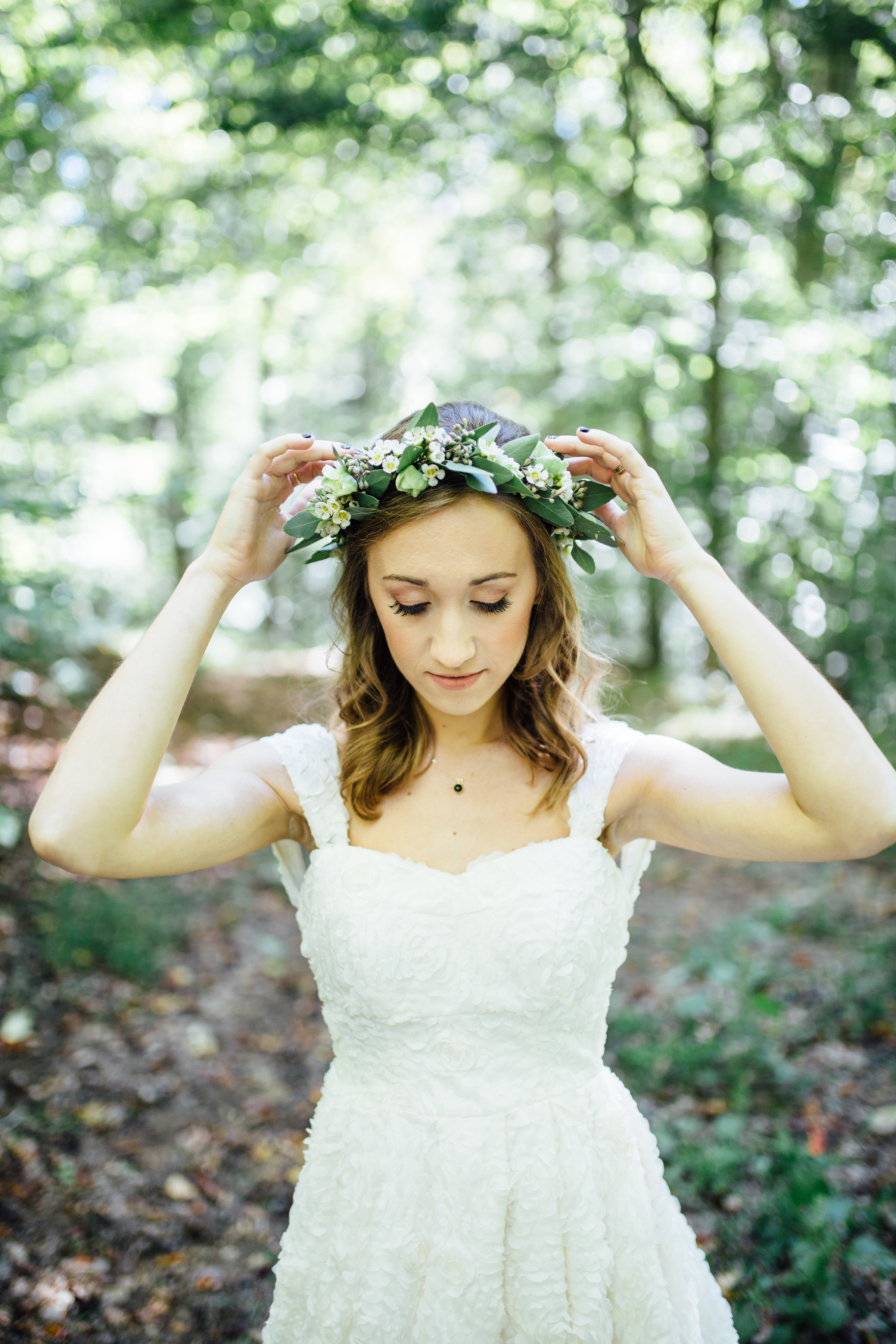 Natural, organic bridal flower crown // Nashville Wedding Florist