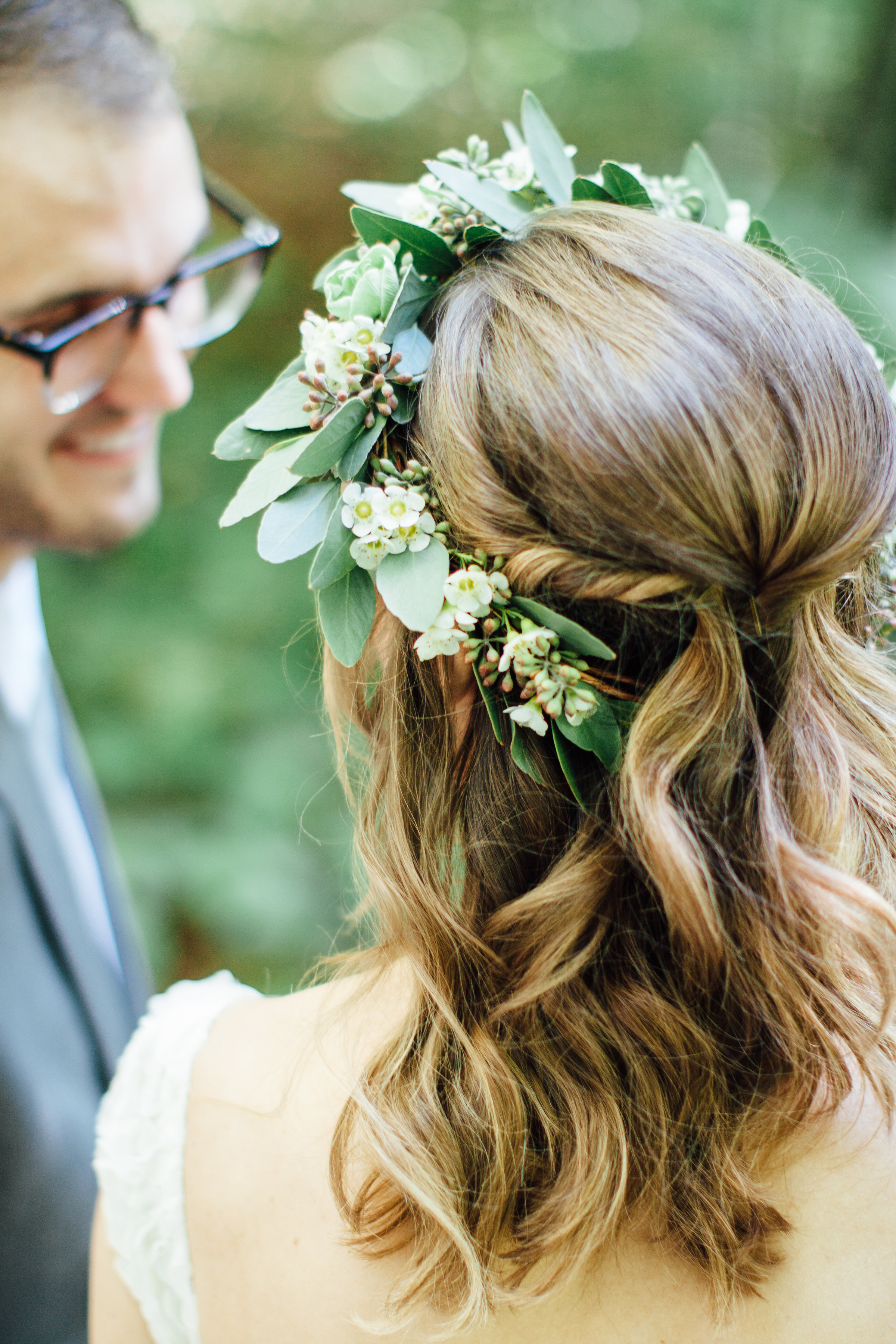 Bride's Flower Crown with mostly eucalyptus // Southern Wedding Florist