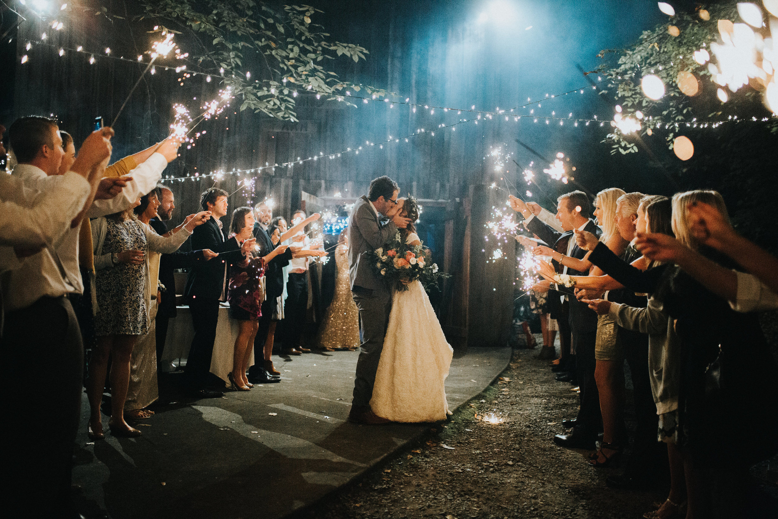 Sparkler Exit // Tennessee Countryside Wedding