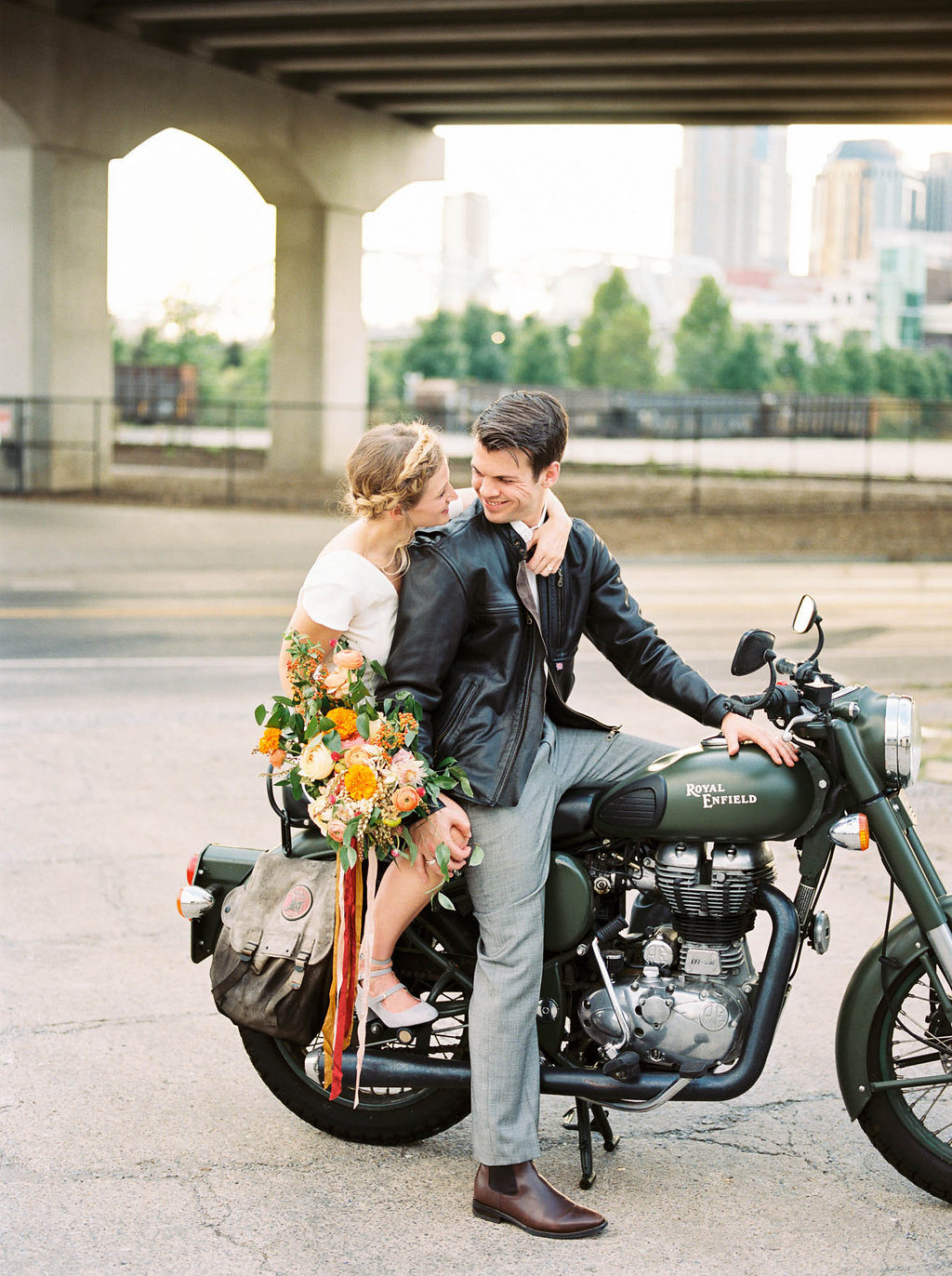 Motorcycle getaway // Nashville Wedding Floral Design