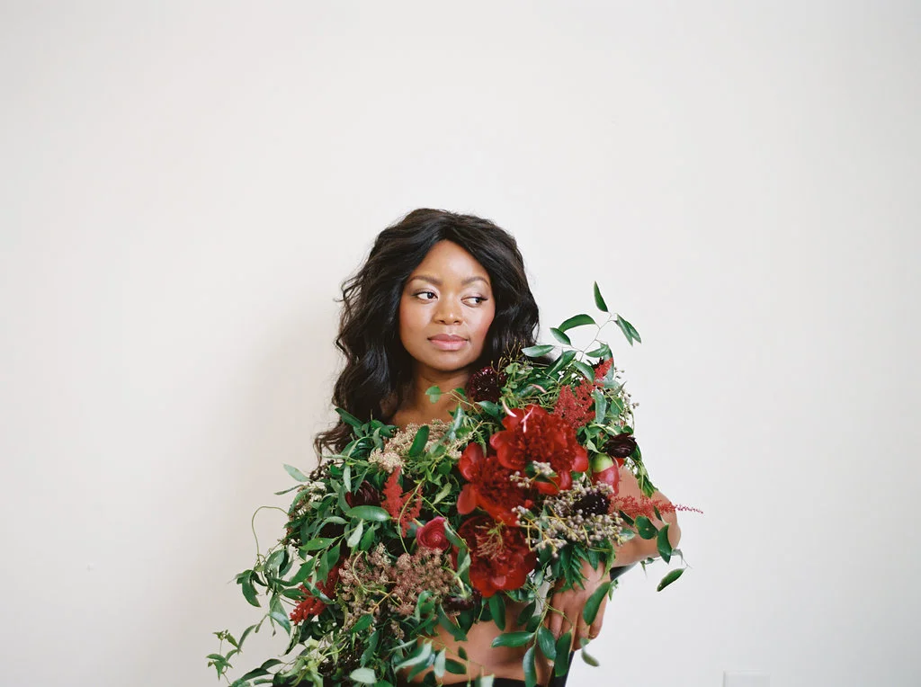 Model Dressed in Flowers // Nashville Floral Design