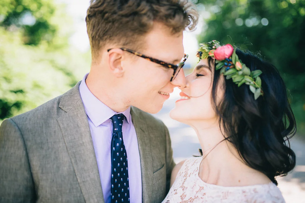 Brightly Colored Flower Crown with coral ranunculus // Nashville Wedding Florist