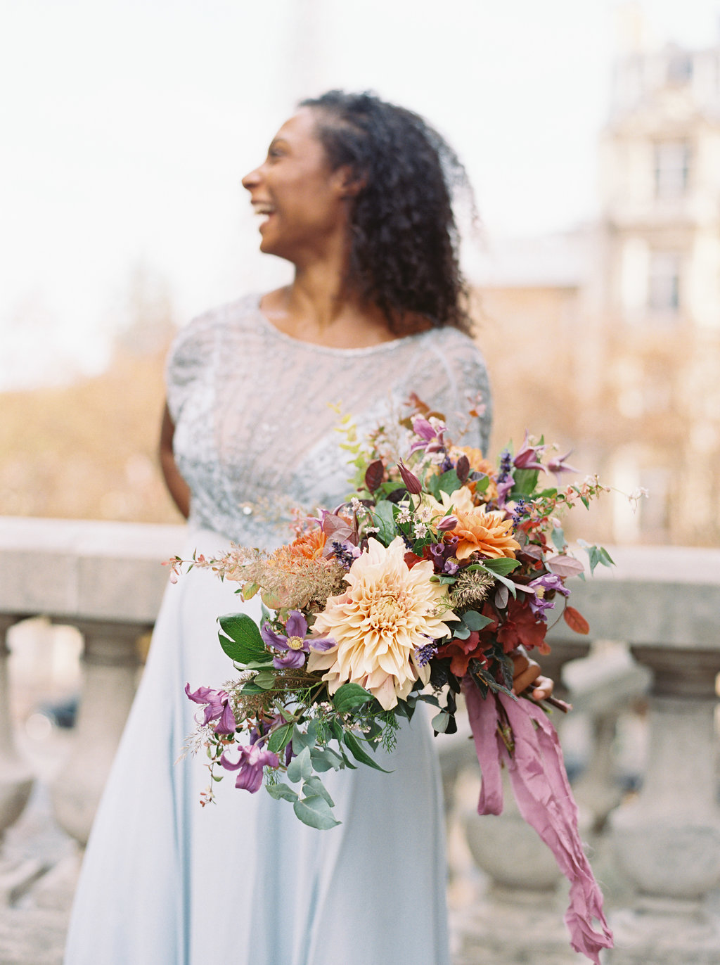 Paris Elopement Floral Design // Lush, untamed wedding flowers