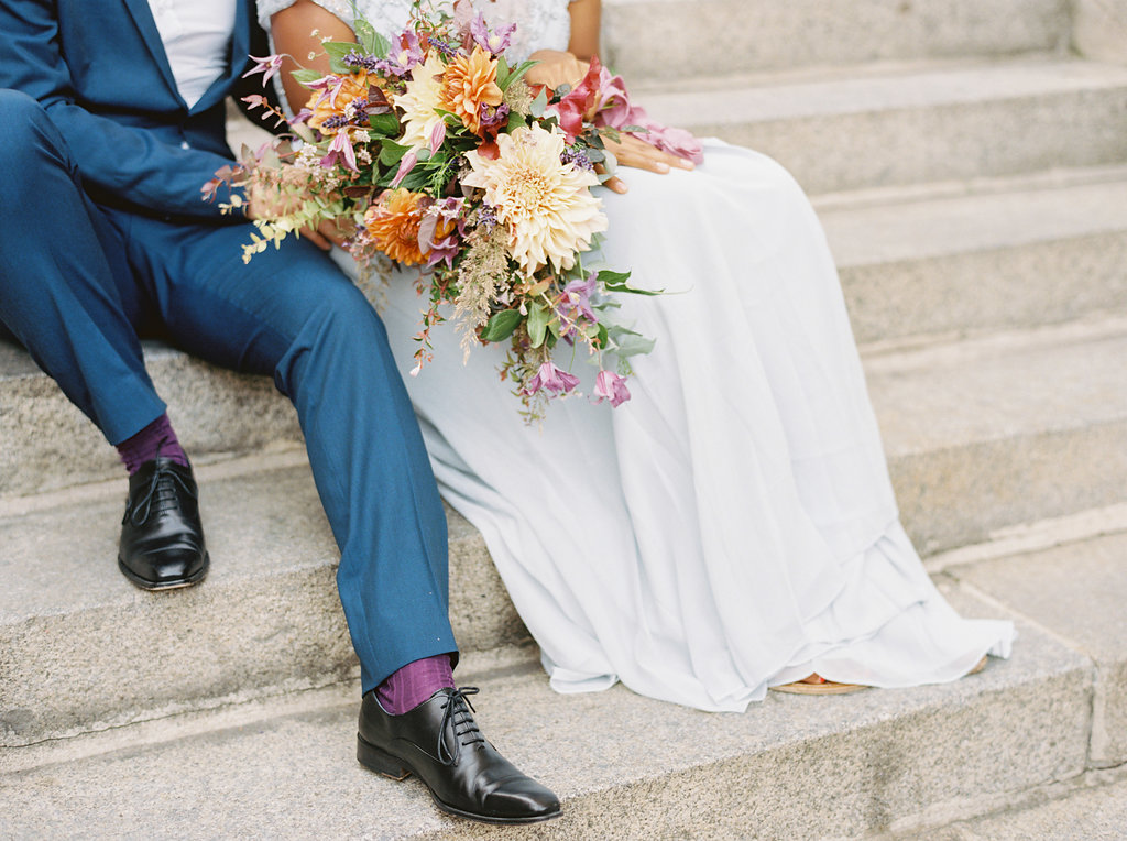 Paris Elopement in front of the Eiffel Tower // Lush, untamed wedding floral design