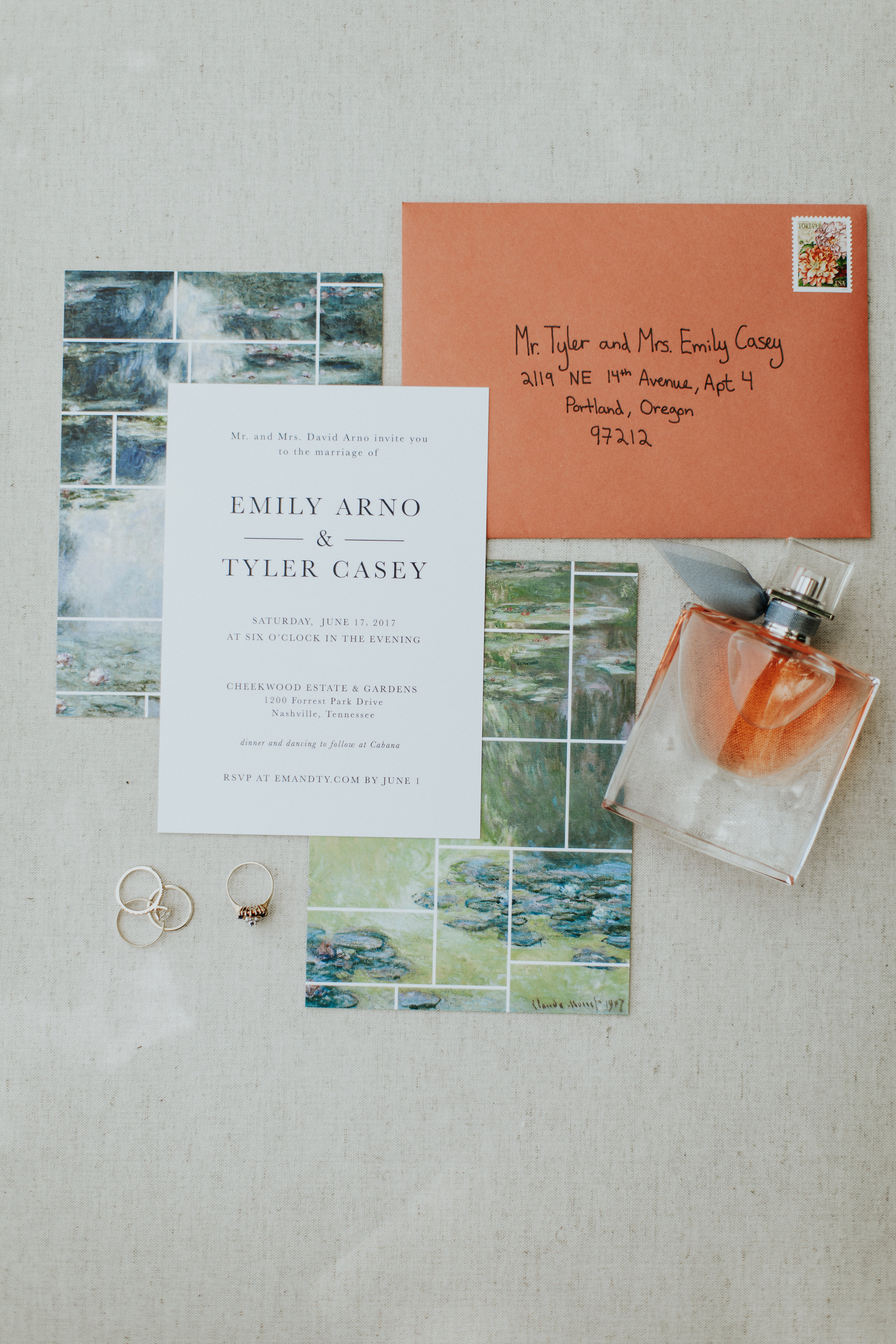Monet Waterlilly Invitation Suite // Nashville Wedding Floral Design