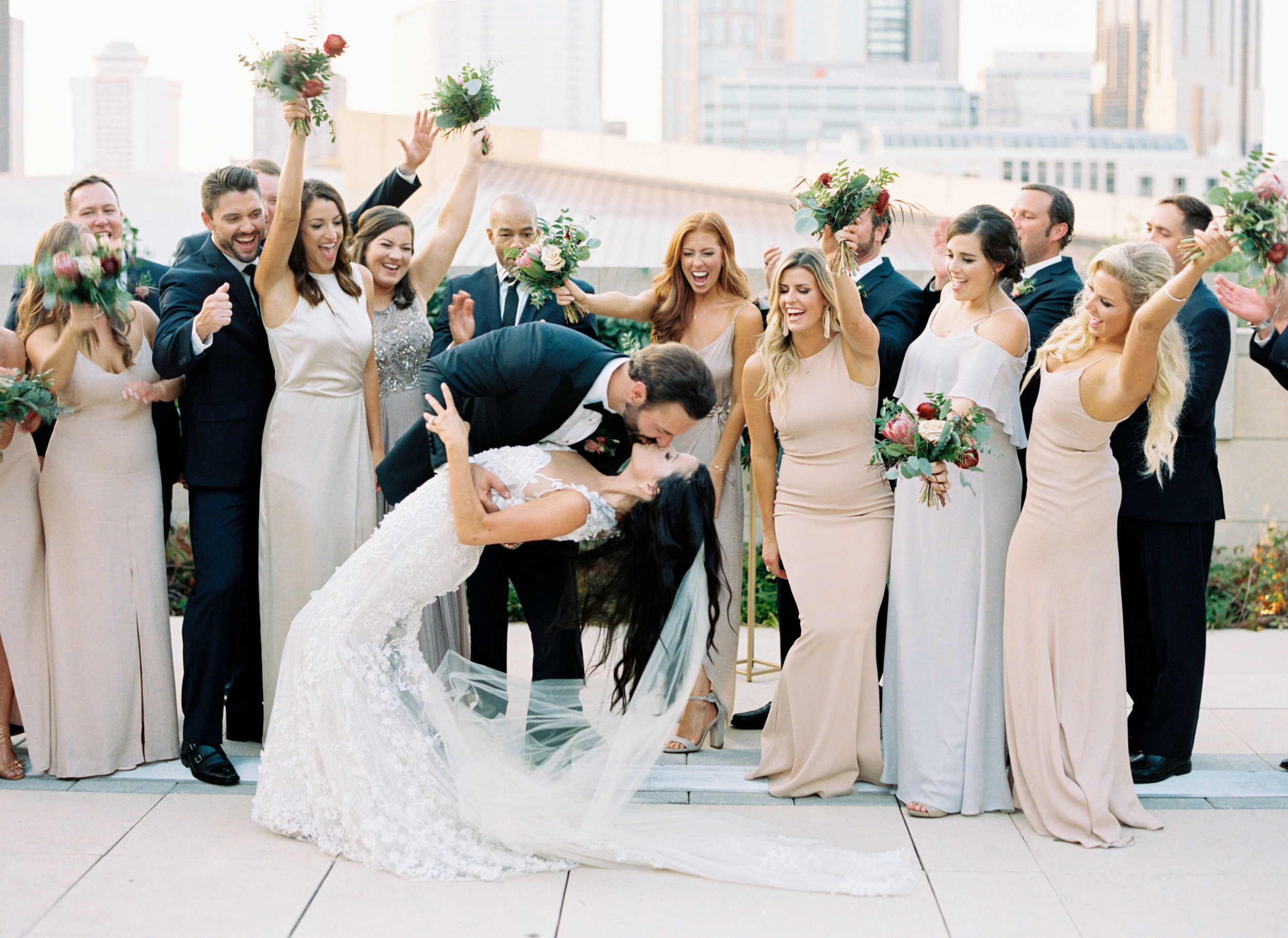 Country Music Hall of Fame wedding with blush and marsala floral design