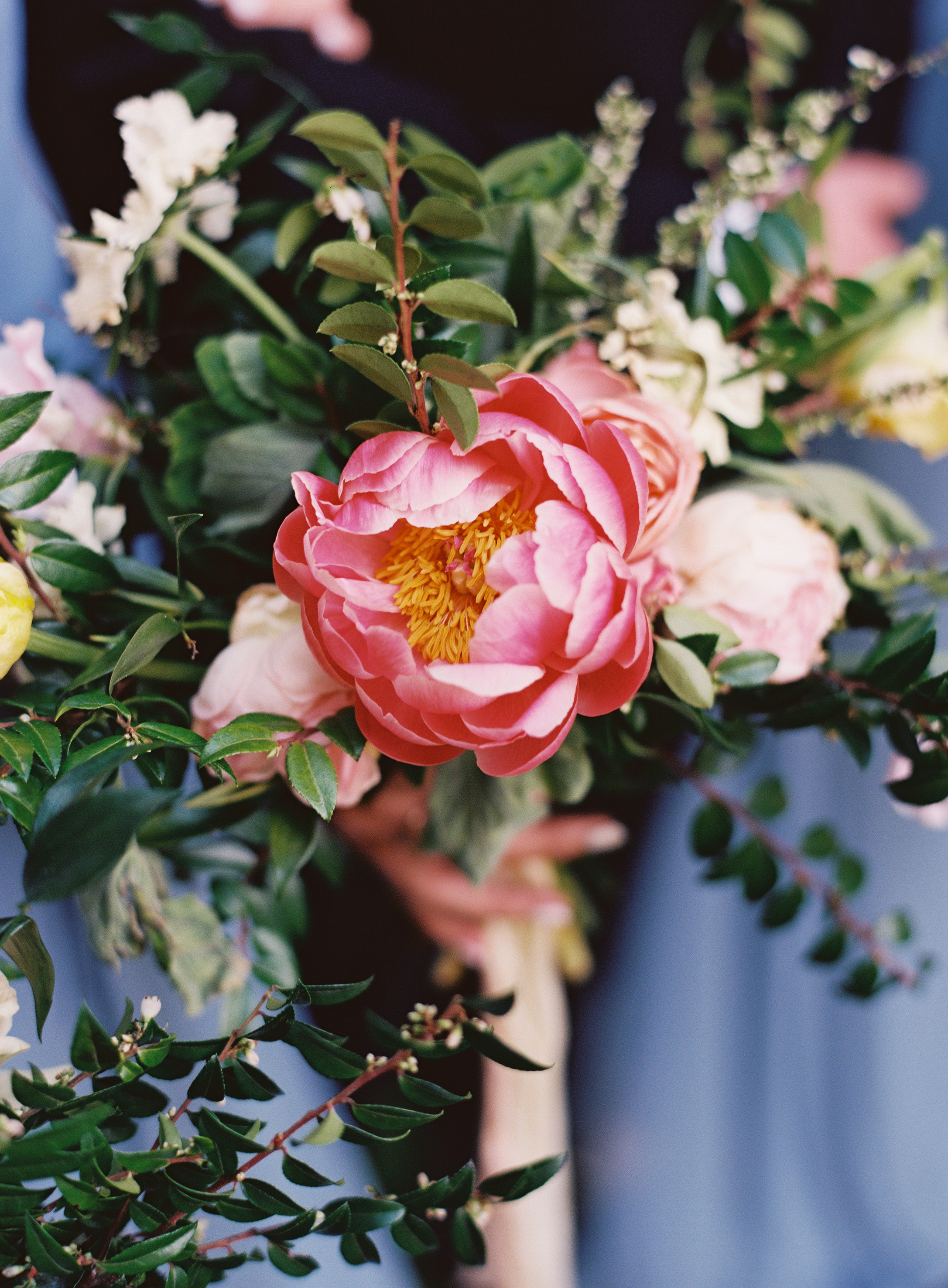 Coral charm peony in MOH bouquet // Franklin Wedding Floral Design