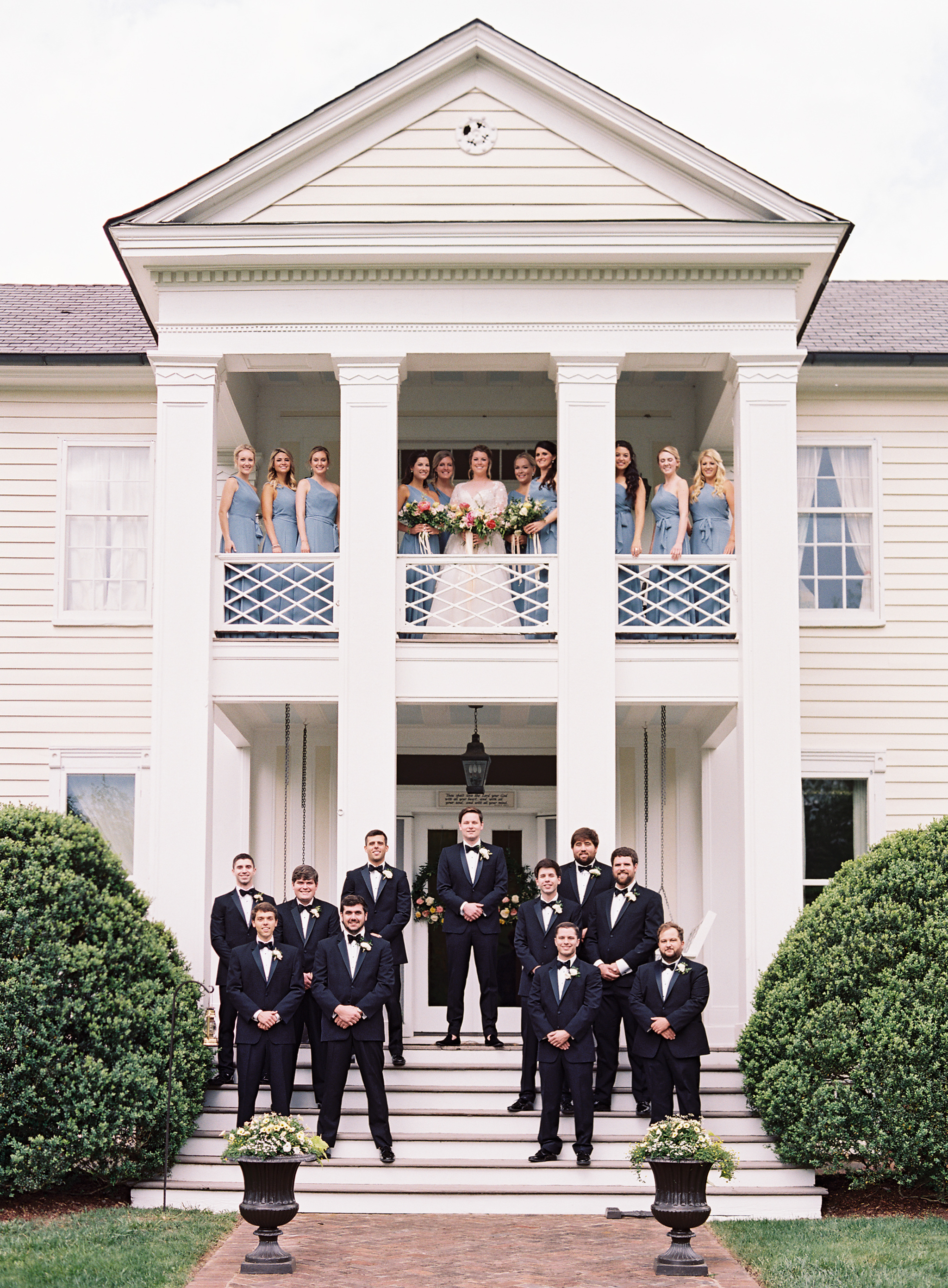 Bridal Party Portraits at the bride's childhood home in Franklin, TN