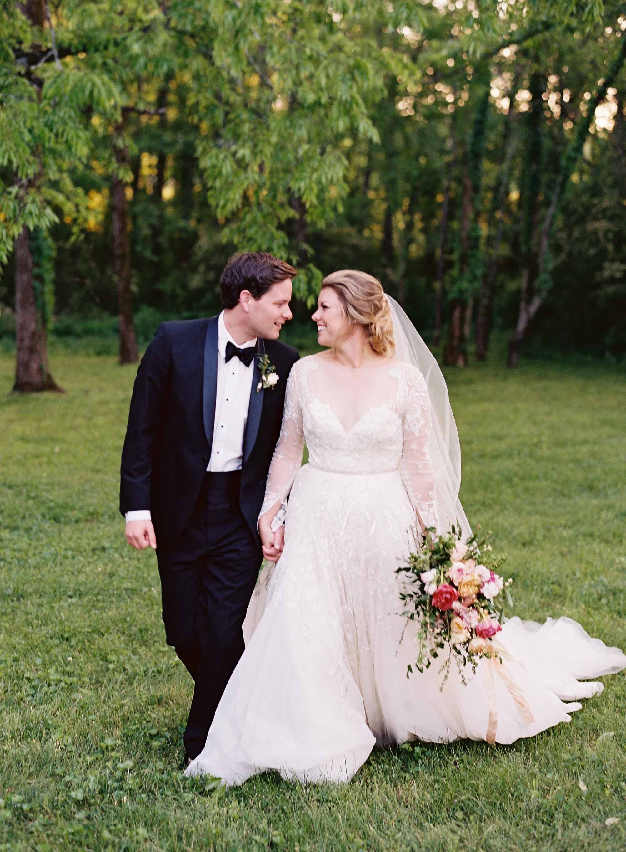 Organic bridal bouquet with blush sweet peas, homegrown pink peonies, California garden roses, and airy greenery // Nashville Wedding Floral Design