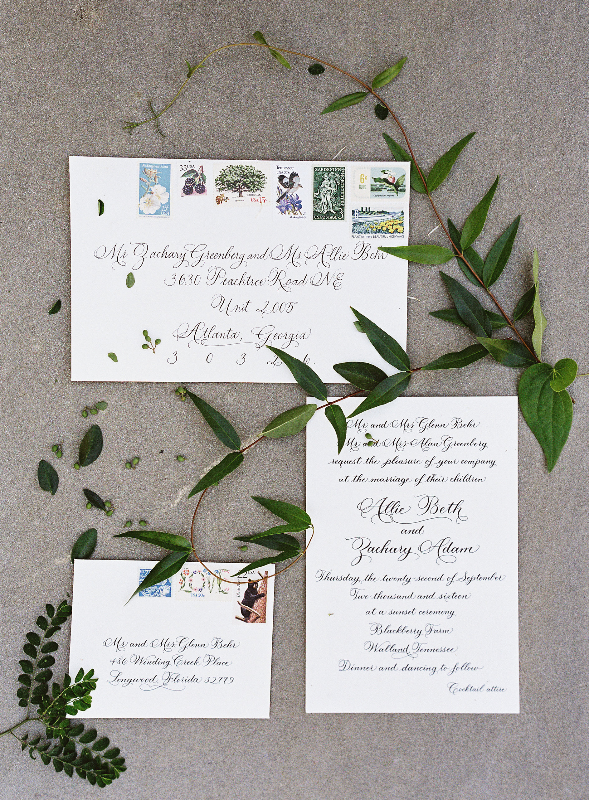Elegant Invitation Suite // Blackberry Farm Wedding Floral Design